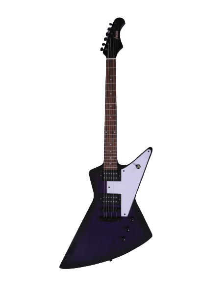 Haze Explorer-Style HH Basswood HEX Electric Guitar - Purpleburst HSFB1940J