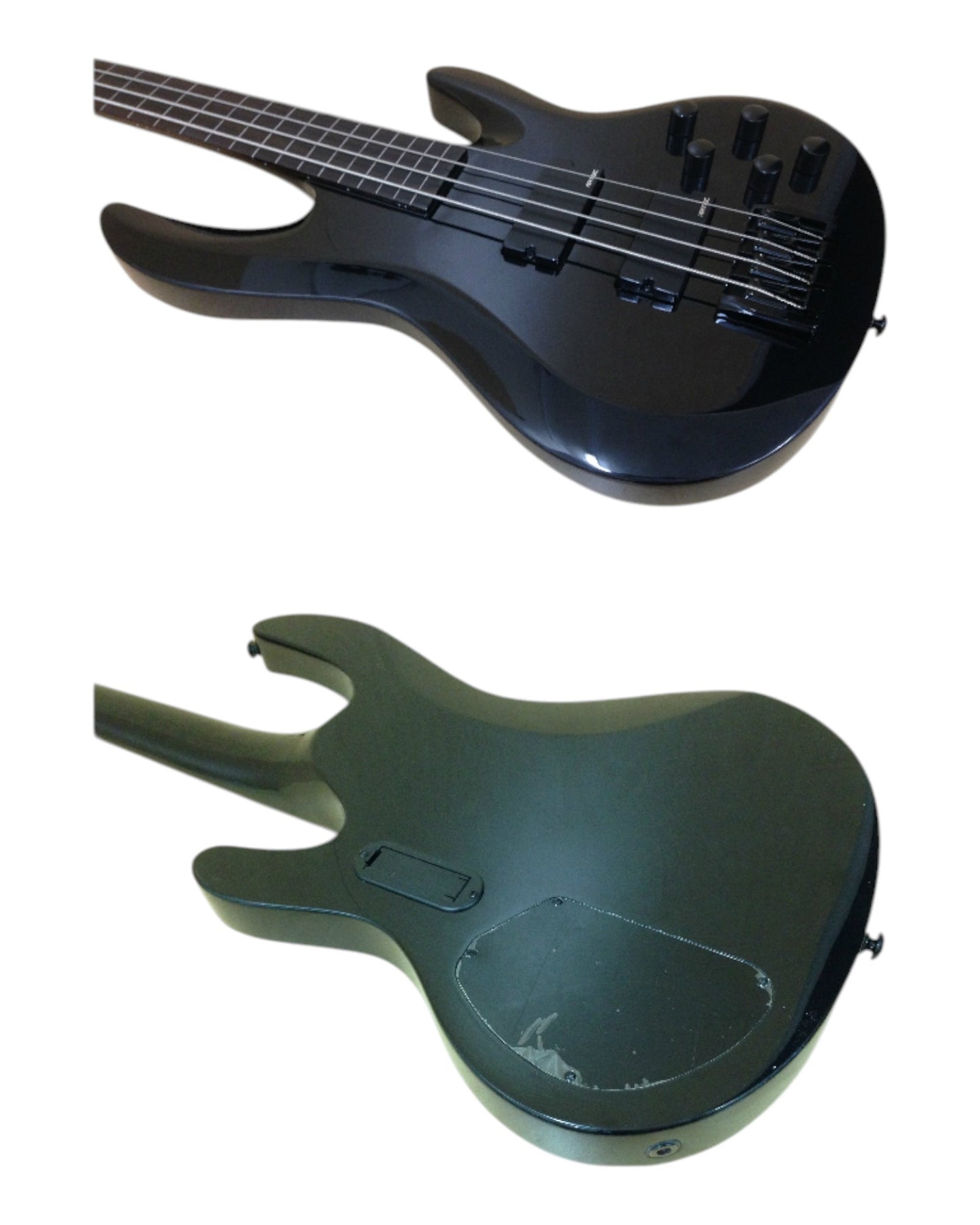 Haze SPB3270BK Fretless 4-String Electric Bass Guitar,Black,Neck-Thru + Free Gig Bag