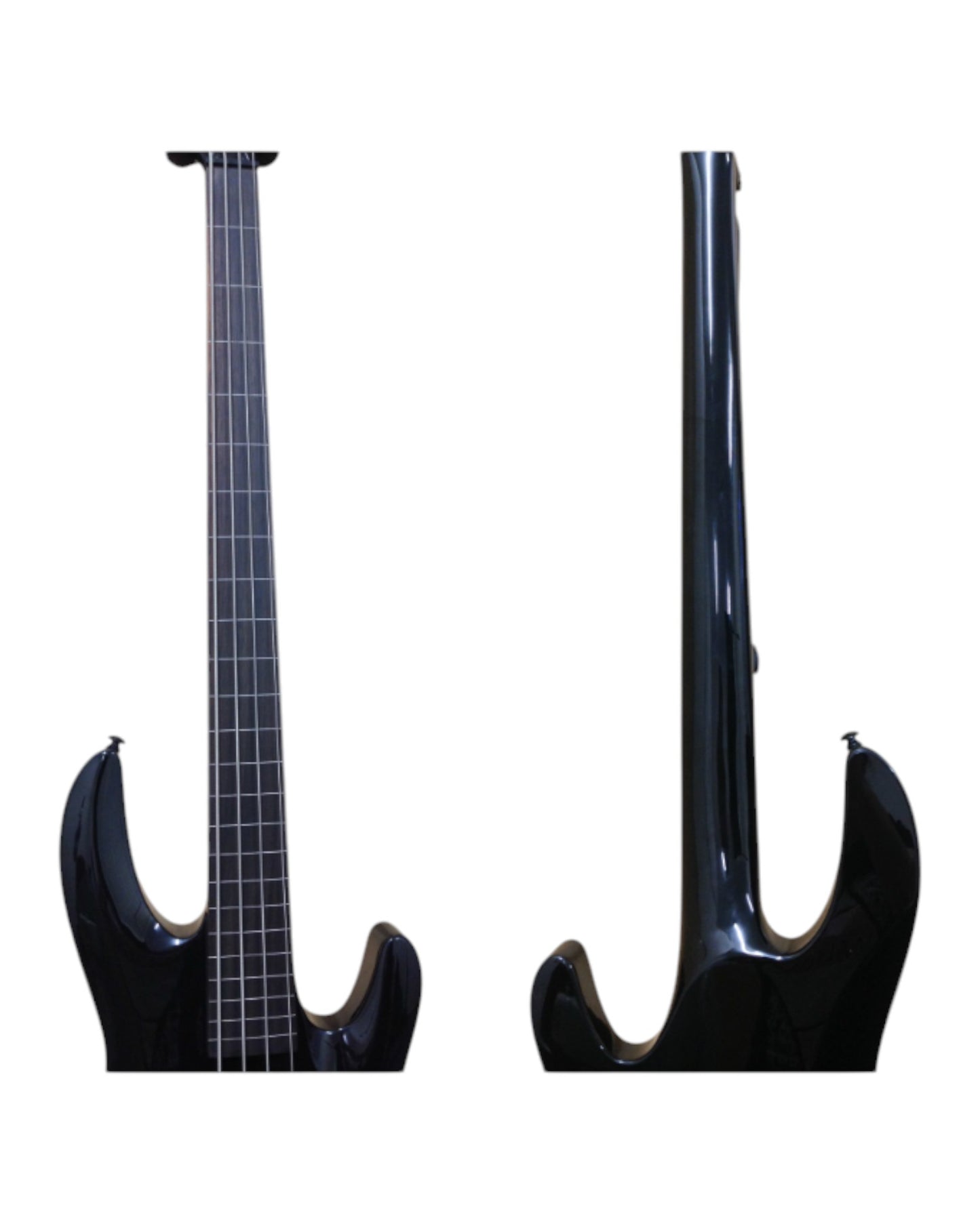 Haze SPB3270BK Fretless 4-String Electric Bass Guitar,Black,Neck-Thru + Free Gig Bag