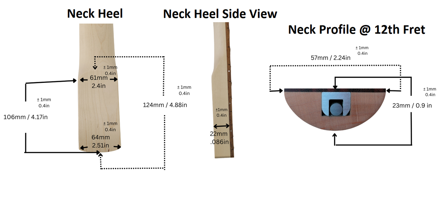 Haze HSPB1910GNS1W Electric Bass Guitar Neck