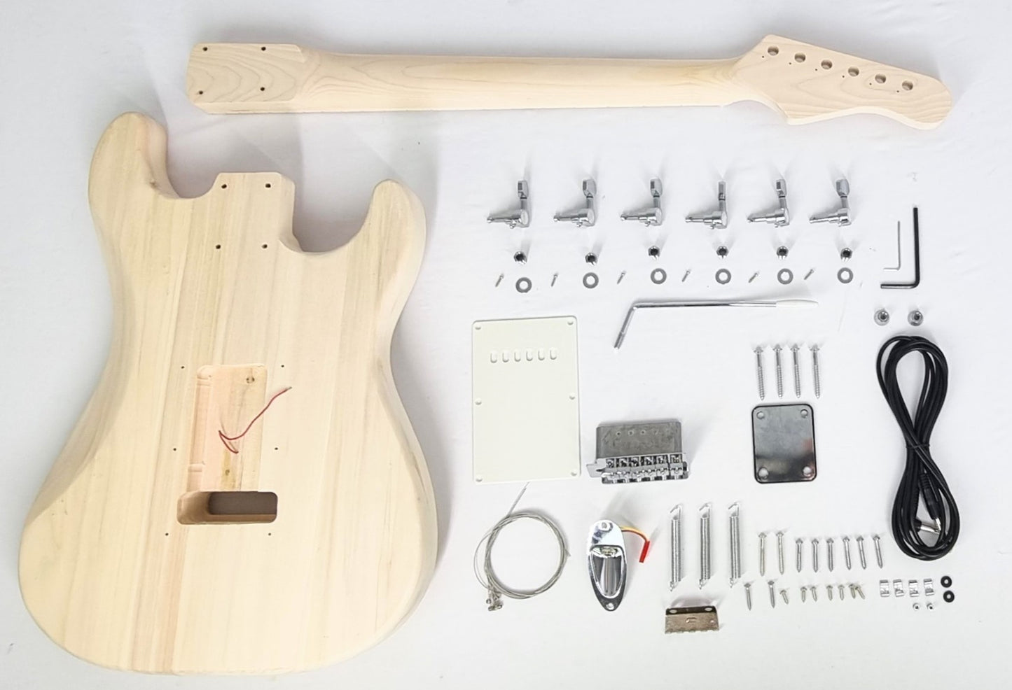 Left-Hand Haze HSST1910MFDIY Left-Handed Solid Basswood Electric Guitar, No-Soldering