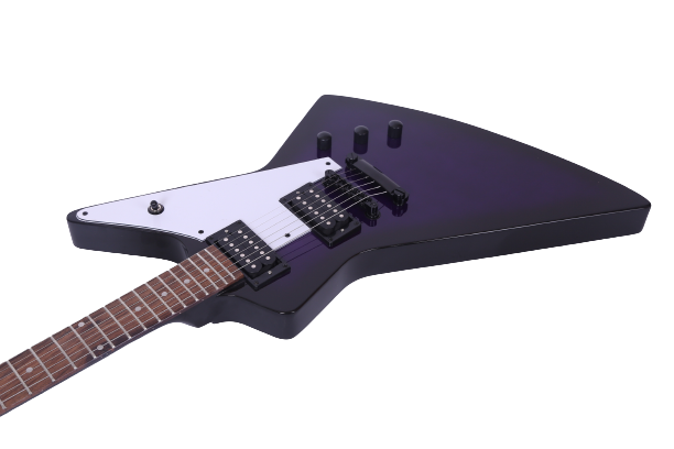 Haze Explorer-Style HH Basswood HEX Electric Guitar - Purpleburst HSFB1940J