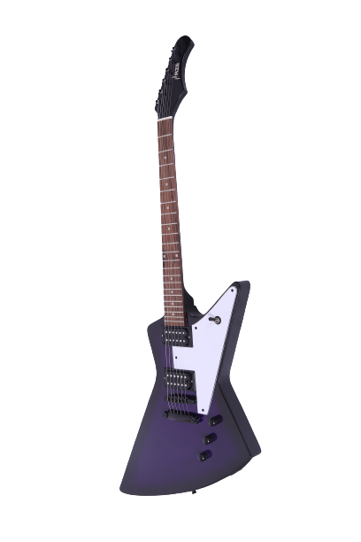 Haze Explorer-Style HH Basswood HEX Electric Guitar - Purpleburst HSFB1940J