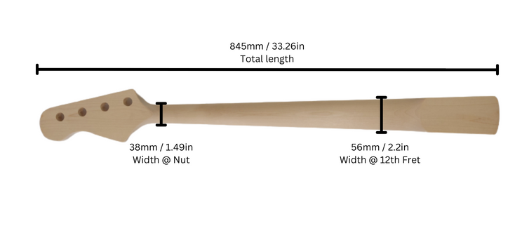 Haze HSJB19580GN1W Electric Bass Guitar Neck