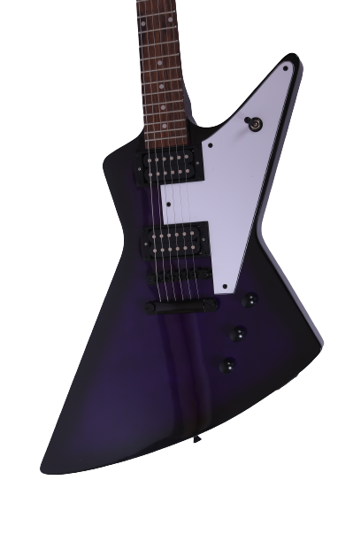 Haze Explorer-Style HH Basswood HEX Electric Guitar - Purpleburst HSFB1940J