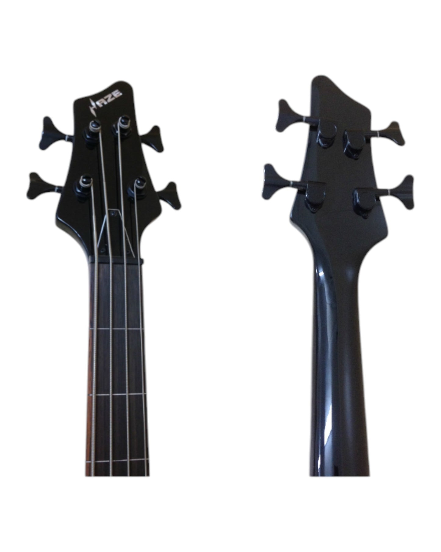 Haze SPB3270BK Fretless 4-String Electric Bass Guitar,Black,Neck-Thru + Free Gig Bag