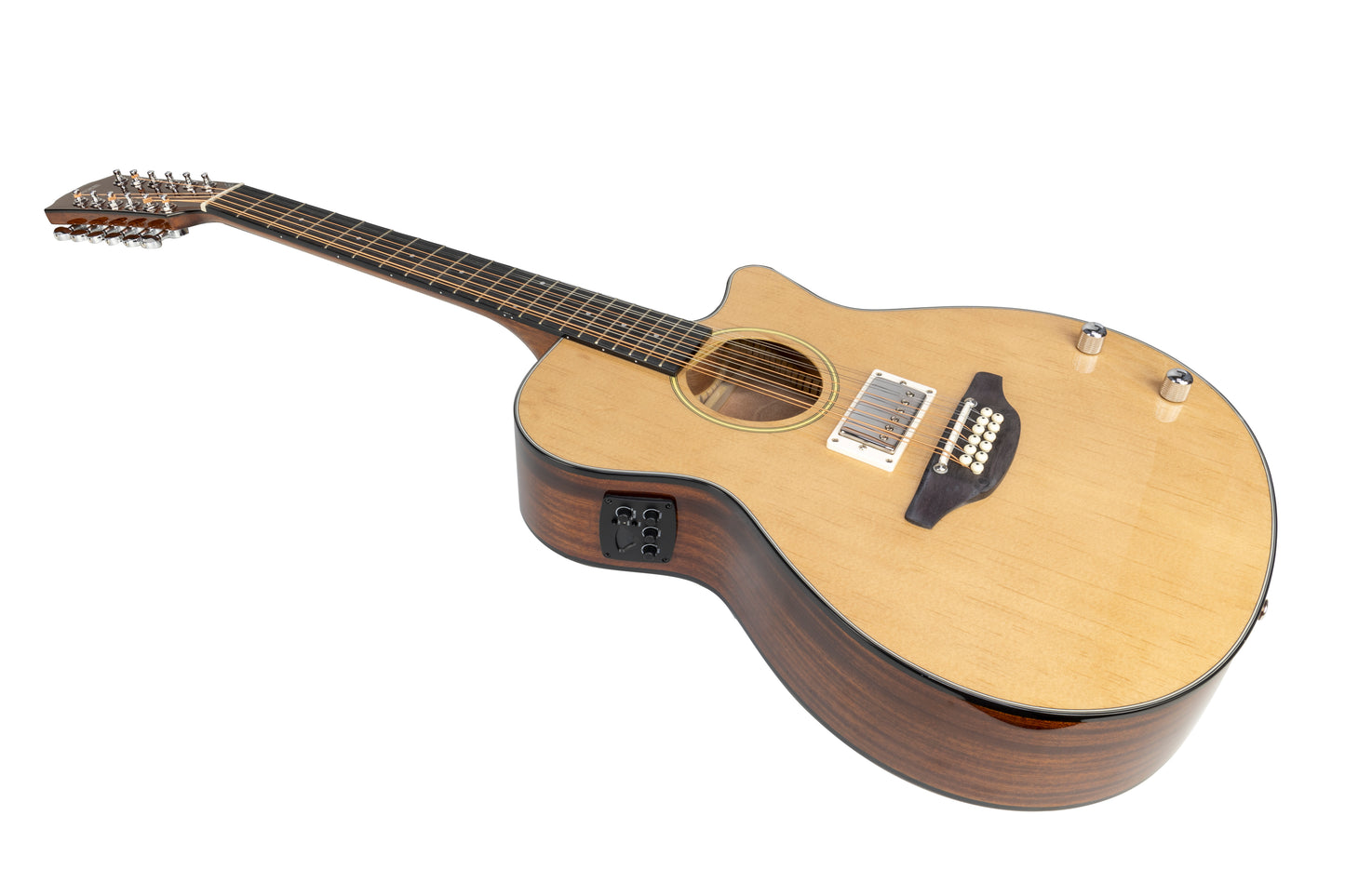 Haze 12-String Humbucker Saddle Height Adjustable Acoustic Guitar - Natural SDG82812CHEQN