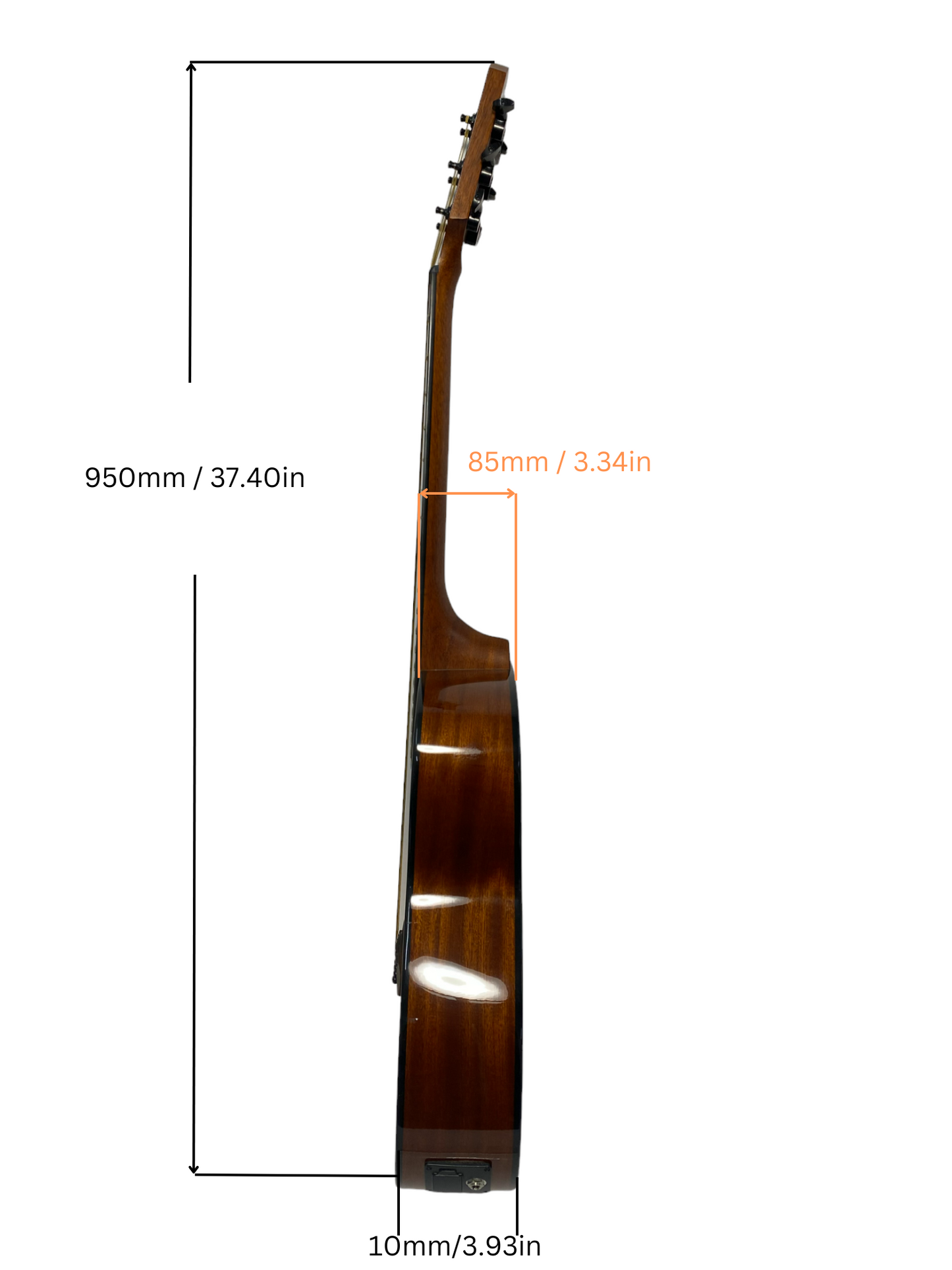 Caraya P301210EQ Built-In Pickups/Tuner Thin-V Neck Acoustic Guitar - Natural