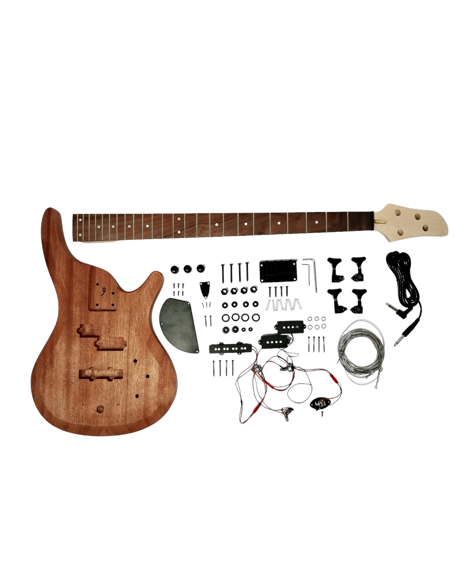 B325DIY Solid mahogany body Electric Bass Guitar DIY Kit w Bonus