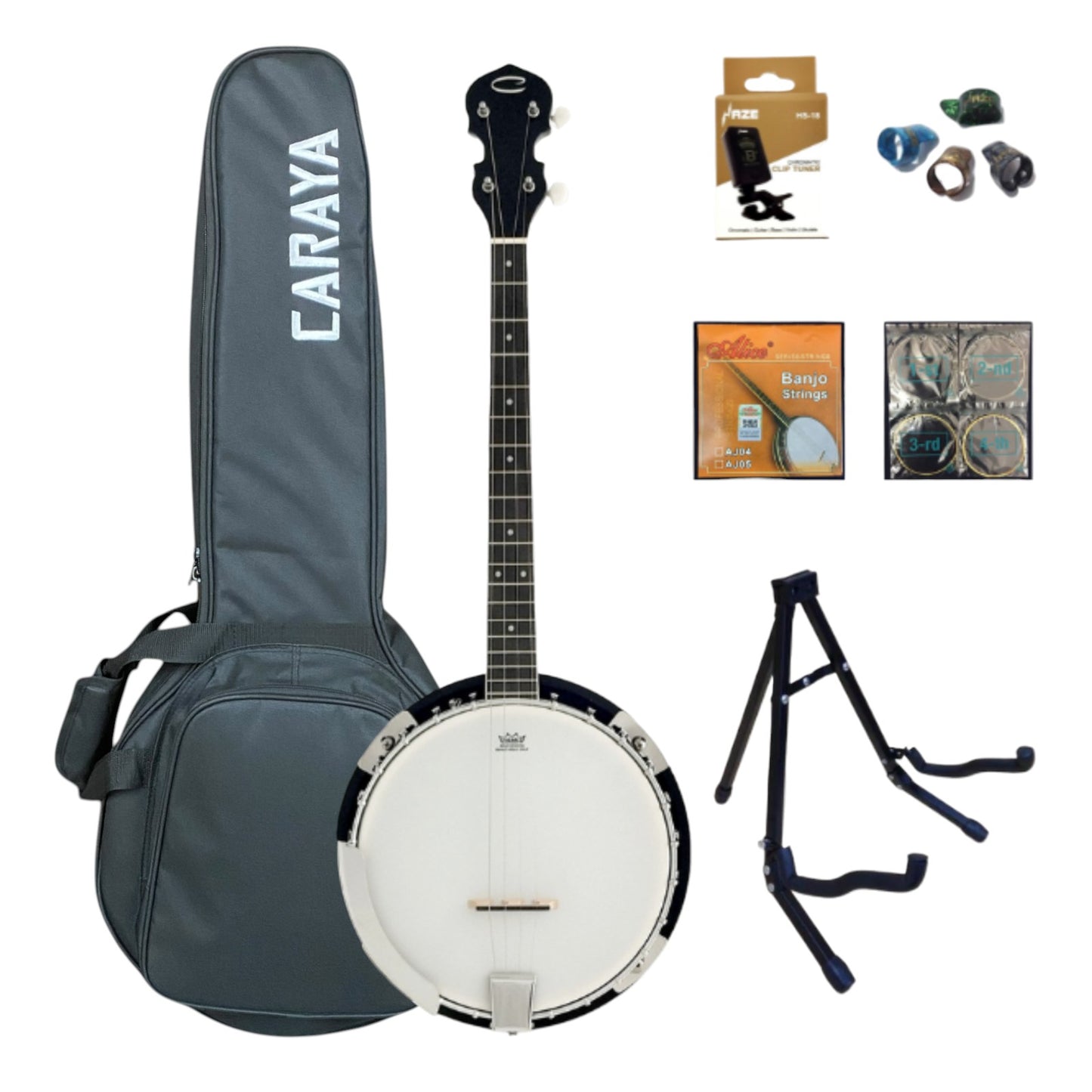 Caraya 4-String Mahogany Body Resonator Tenor Banjo - Natural BJ004