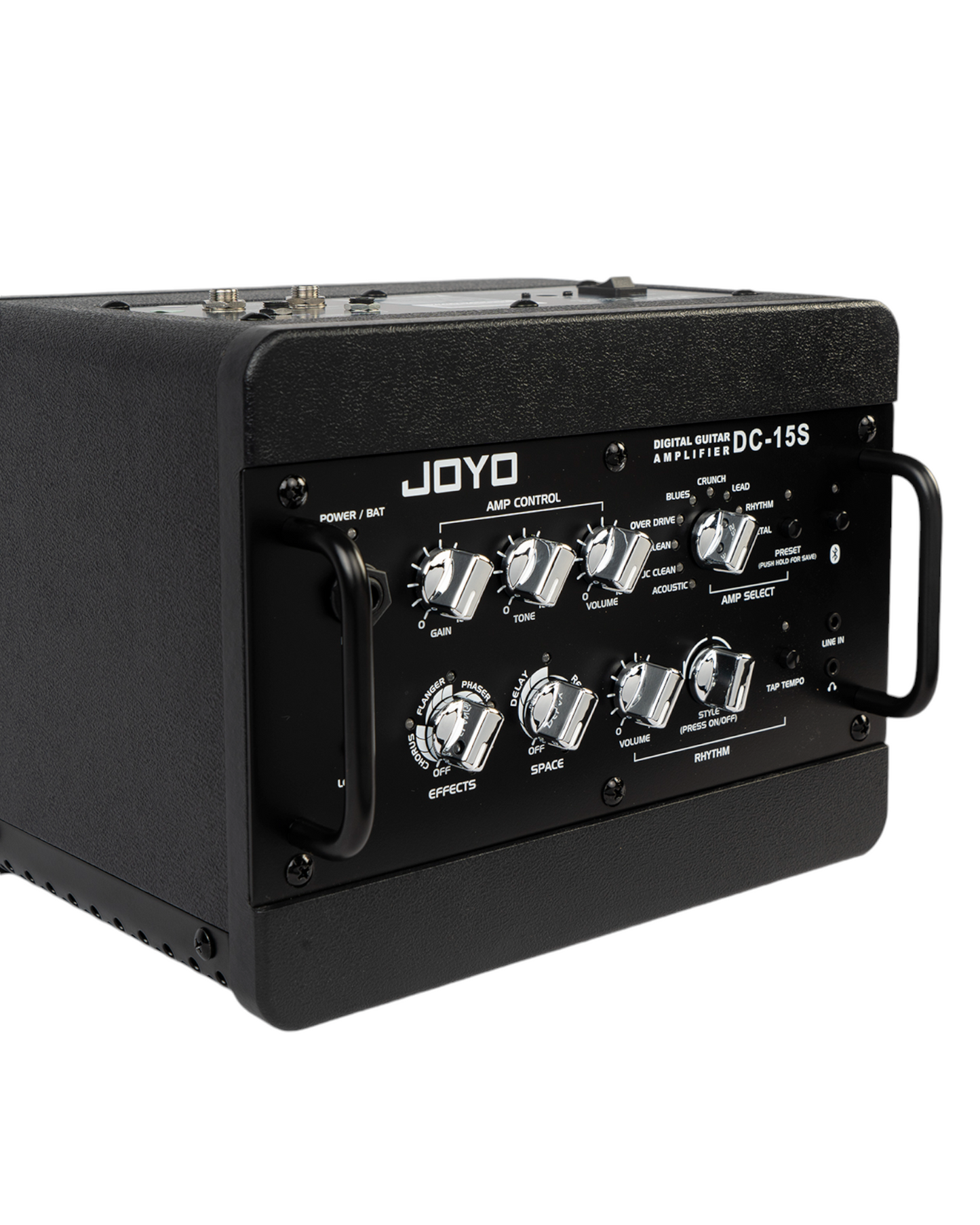 Joyo 15W Portable Digital Amp for Electric and Acoustic Guitar w/ Built-In Effects & Drum Machine - DC15S