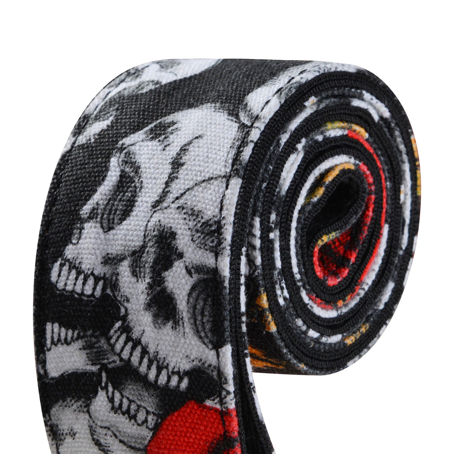 Amumu Skull Rose Guitar Strap Red Denim for Acoustic/ Electric Guitars, Bass - DN01P