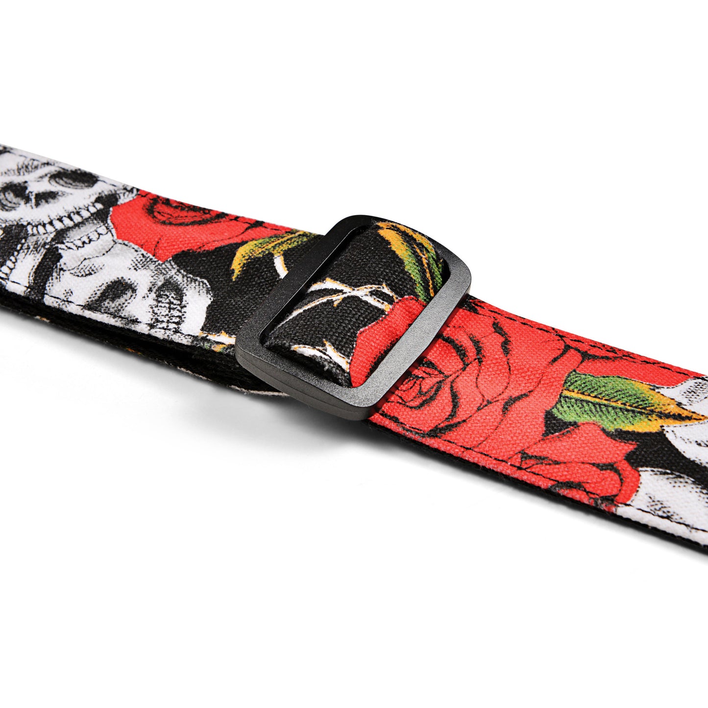 Amumu Skull Rose Guitar Strap Red Denim for Acoustic/ Electric Guitars, Bass - DN01P