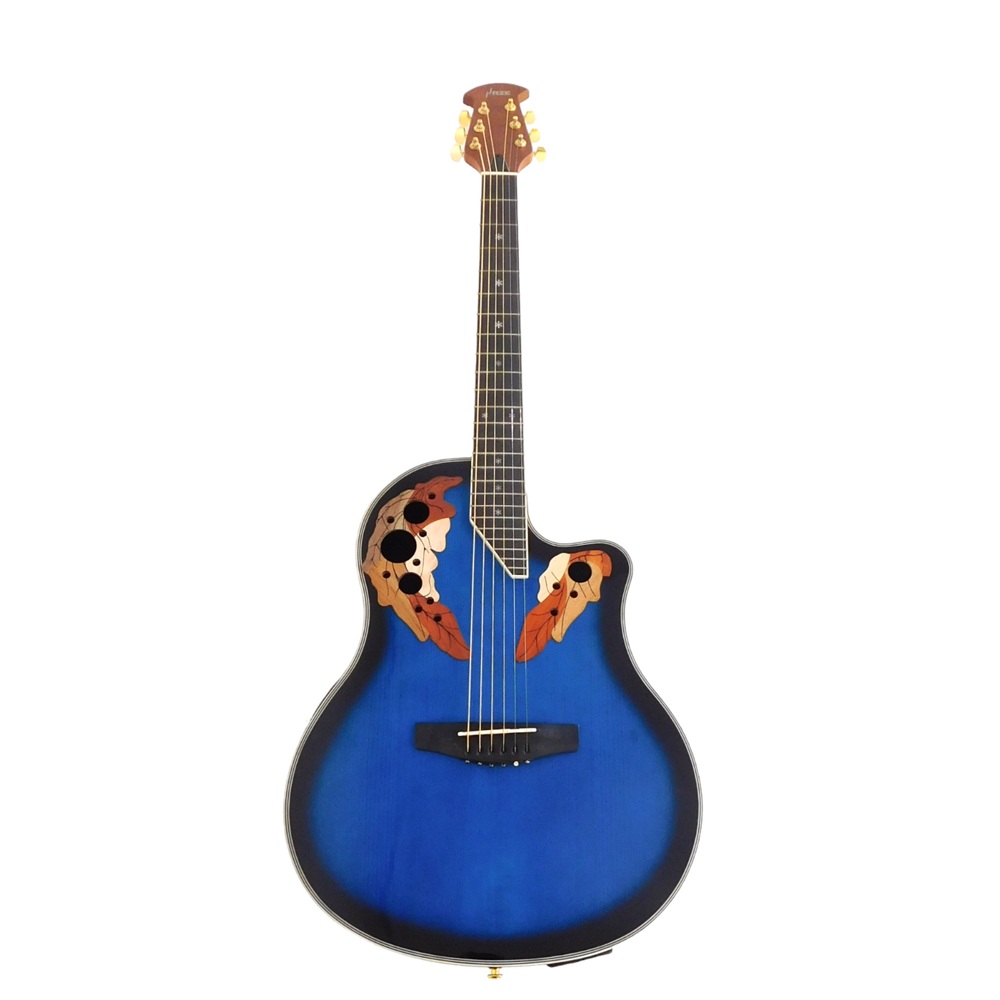Haze SP723CEQBLS Round-Back Electric-Acoustic Guitar built in tuner + Free Gig Bag