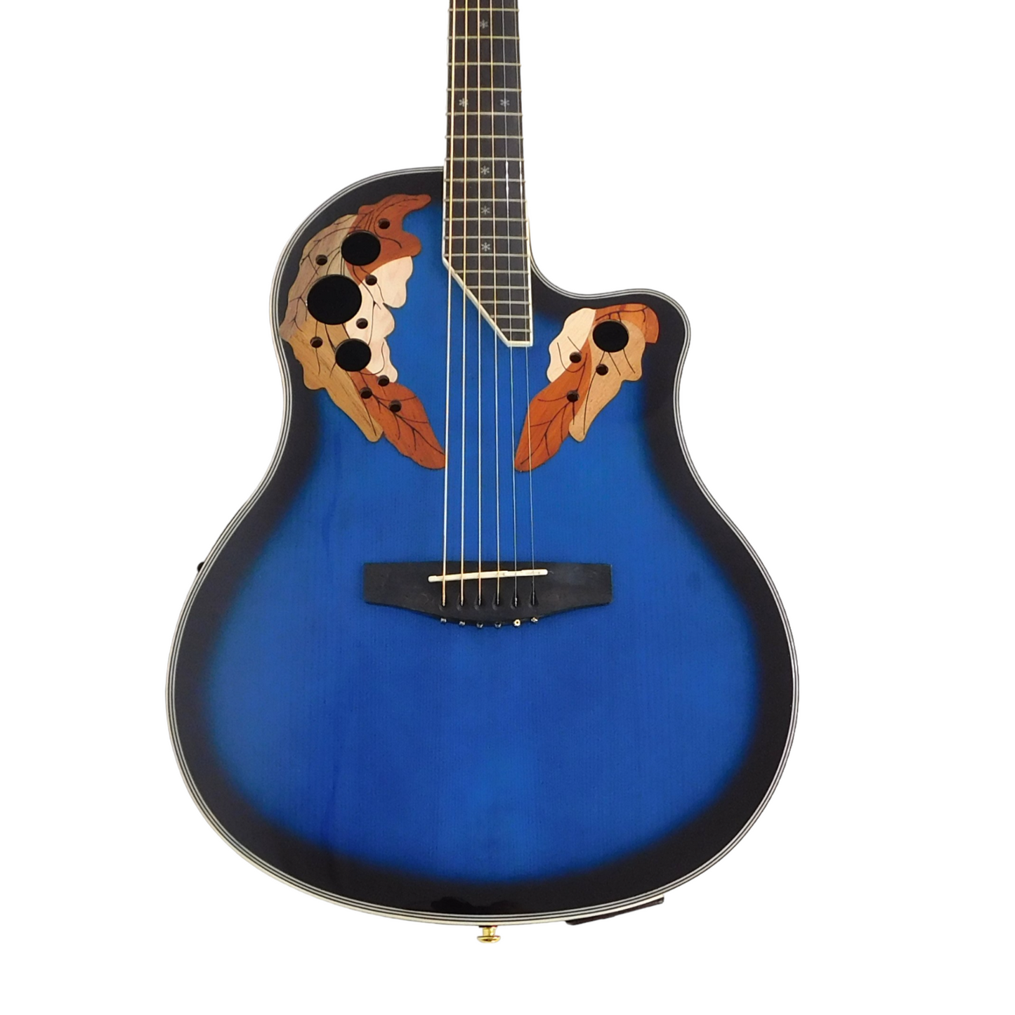 Haze SP723CEQBLS Round-Back Electric-Acoustic Guitar built in tuner + Free Gig Bag
