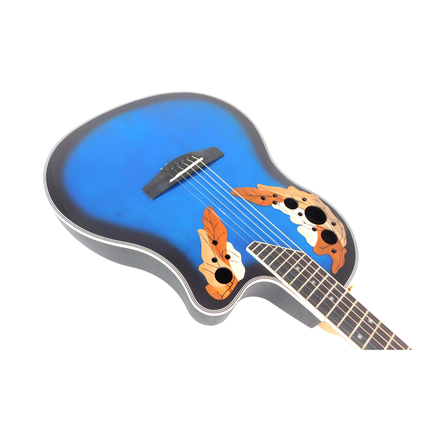 Haze SP723CEQBLS Round-Back Electric-Acoustic Guitar built in tuner + Free Gig Bag