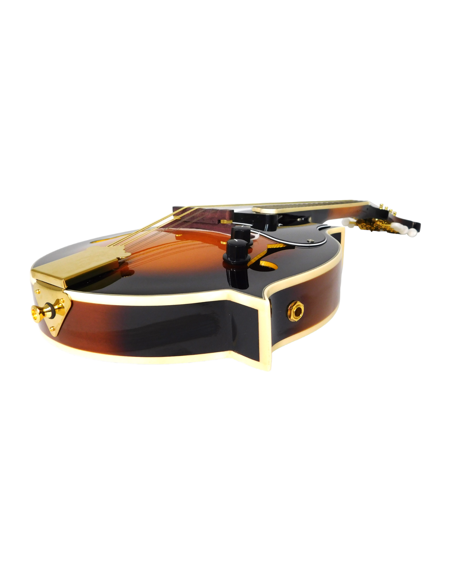 Caraya MA008EQVSHC F-Style Solid Top Electric-Mandolin, Vintage Sunburst + Hard Case