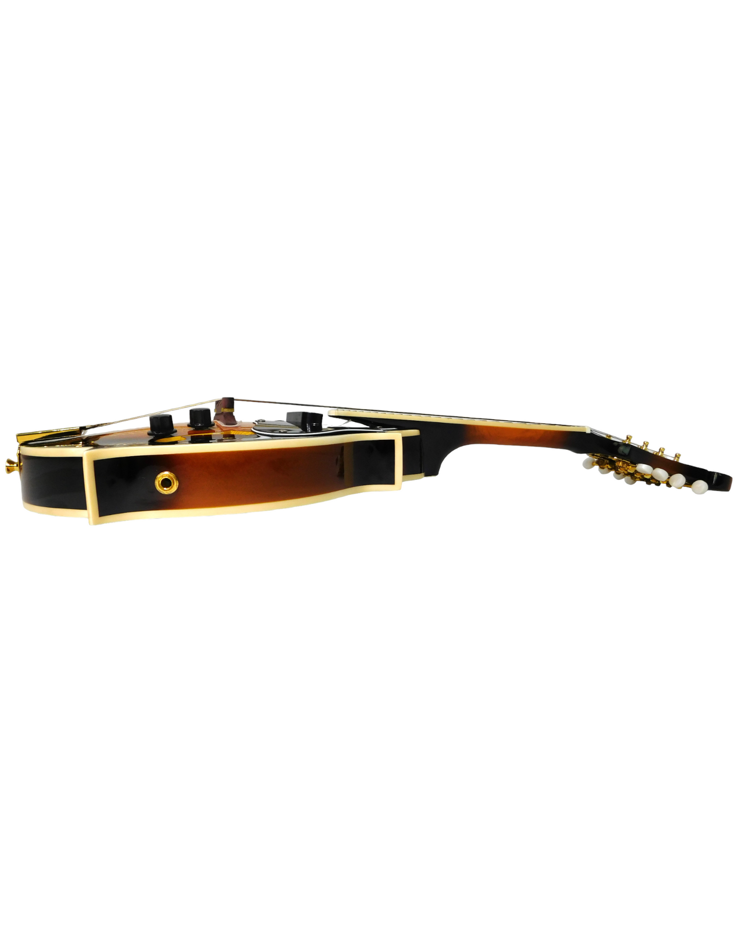 Caraya MA008EQVSHC F-Style Solid Top Electric-Mandolin, Vintage Sunburst + Hard Case