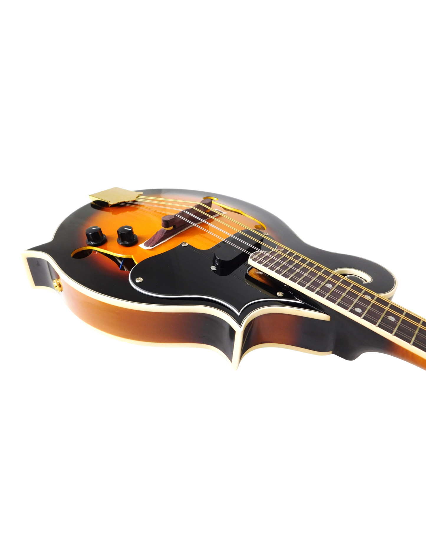 Caraya MA008EQVSHC F-Style Solid Top Electric-Mandolin, Vintage Sunburst + Hard Case