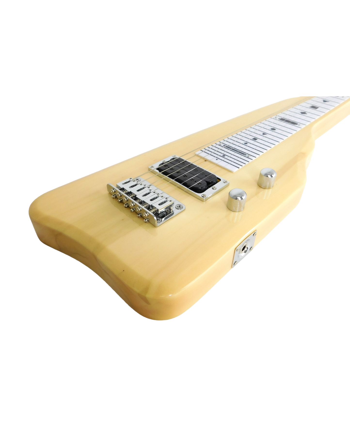 Haze SEG217N Solid Poplar Body Electric LAP Steel Guitar, Natural + Free Gig Bag