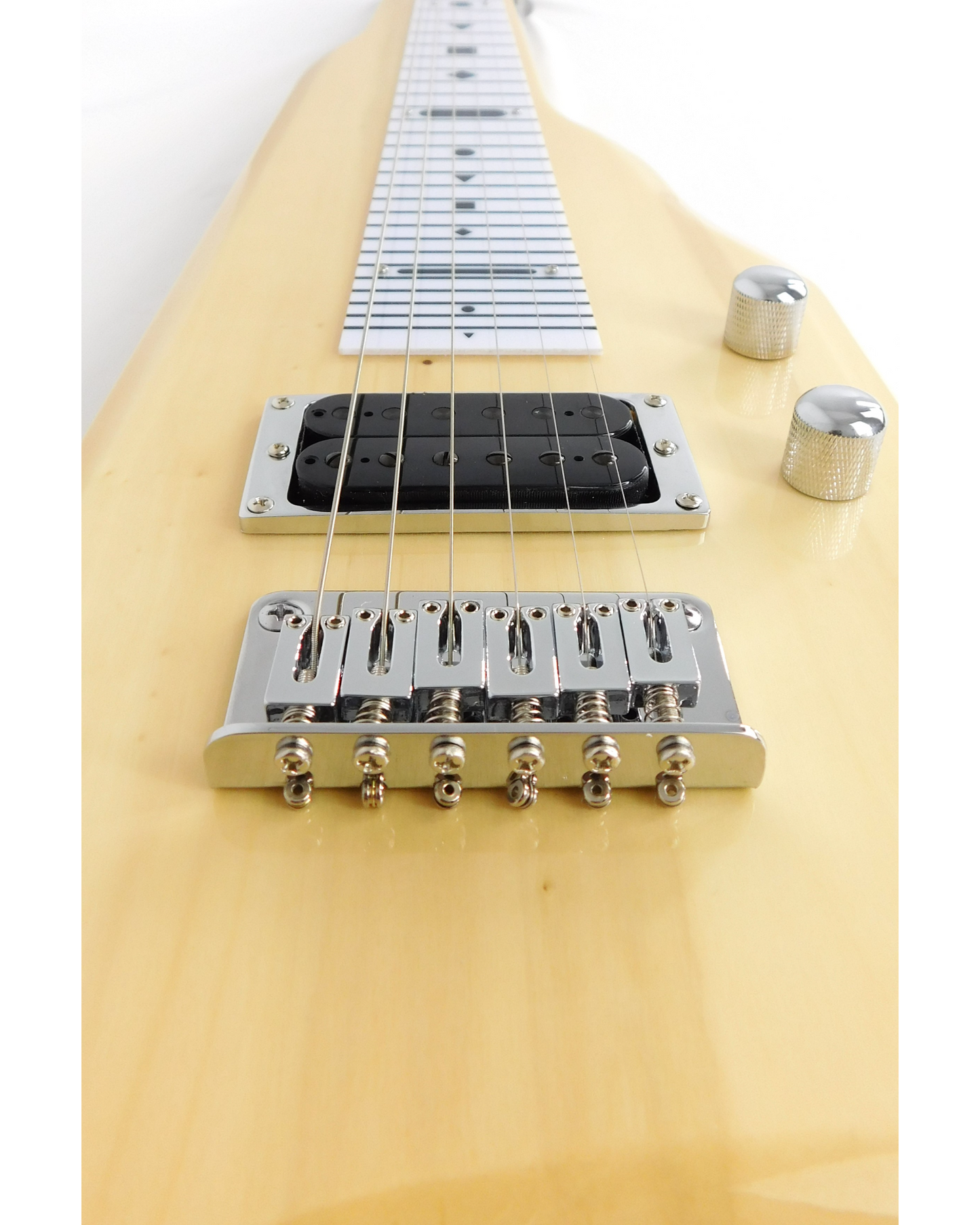 Haze SEG217N Solid Poplar Body Electric LAP Steel Guitar, Natural + Free Gig Bag