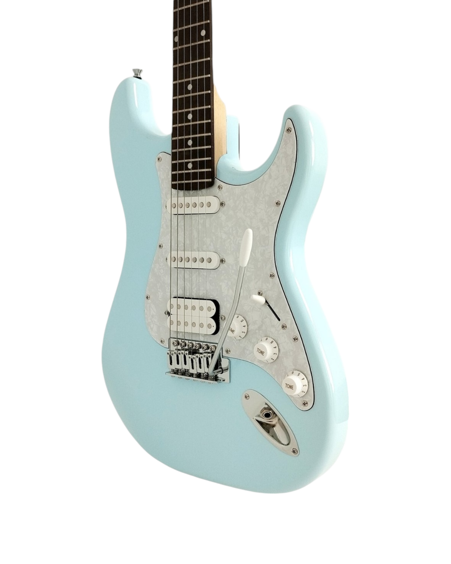 Haze E211 SONIC BLUE HST Electric Guitar with Accessories + 10W Amp (Optional)
