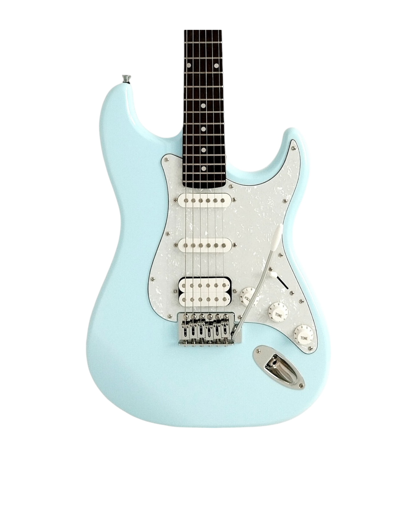 Haze E211 SONIC BLUE HST Electric Guitar with Accessories + 10W Amp (Optional)