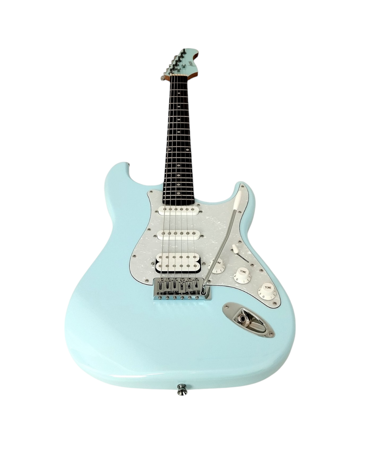 Haze E211 SONIC BLUE HST Electric Guitar with Accessories + 10W Amp (Optional)