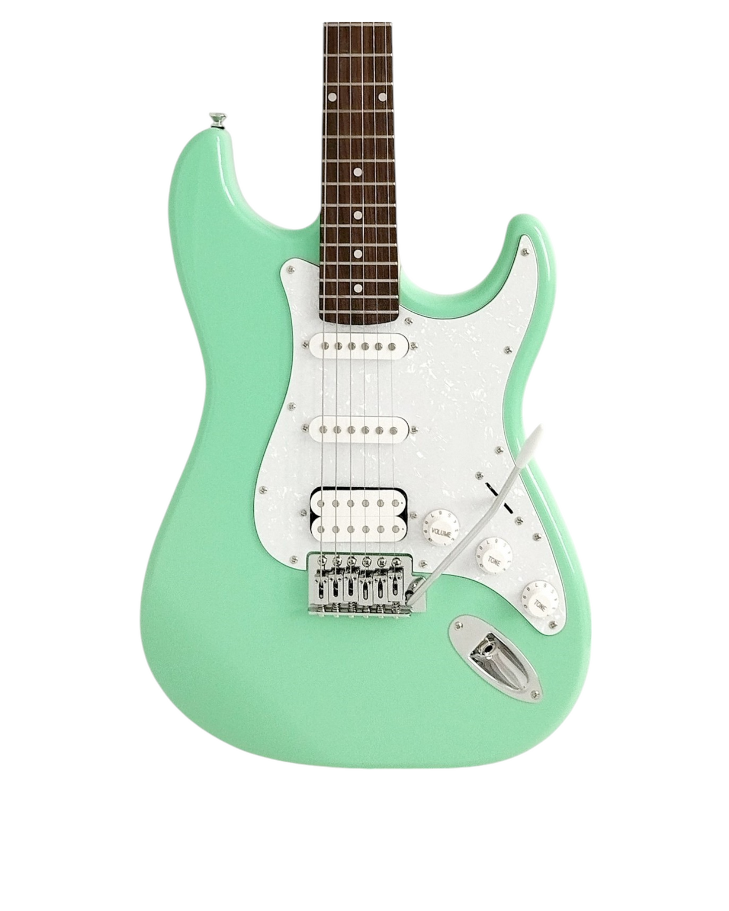 Haze E211 Surf Green HST Electric Guitar with Accessories + 10W Amp. (Optional)