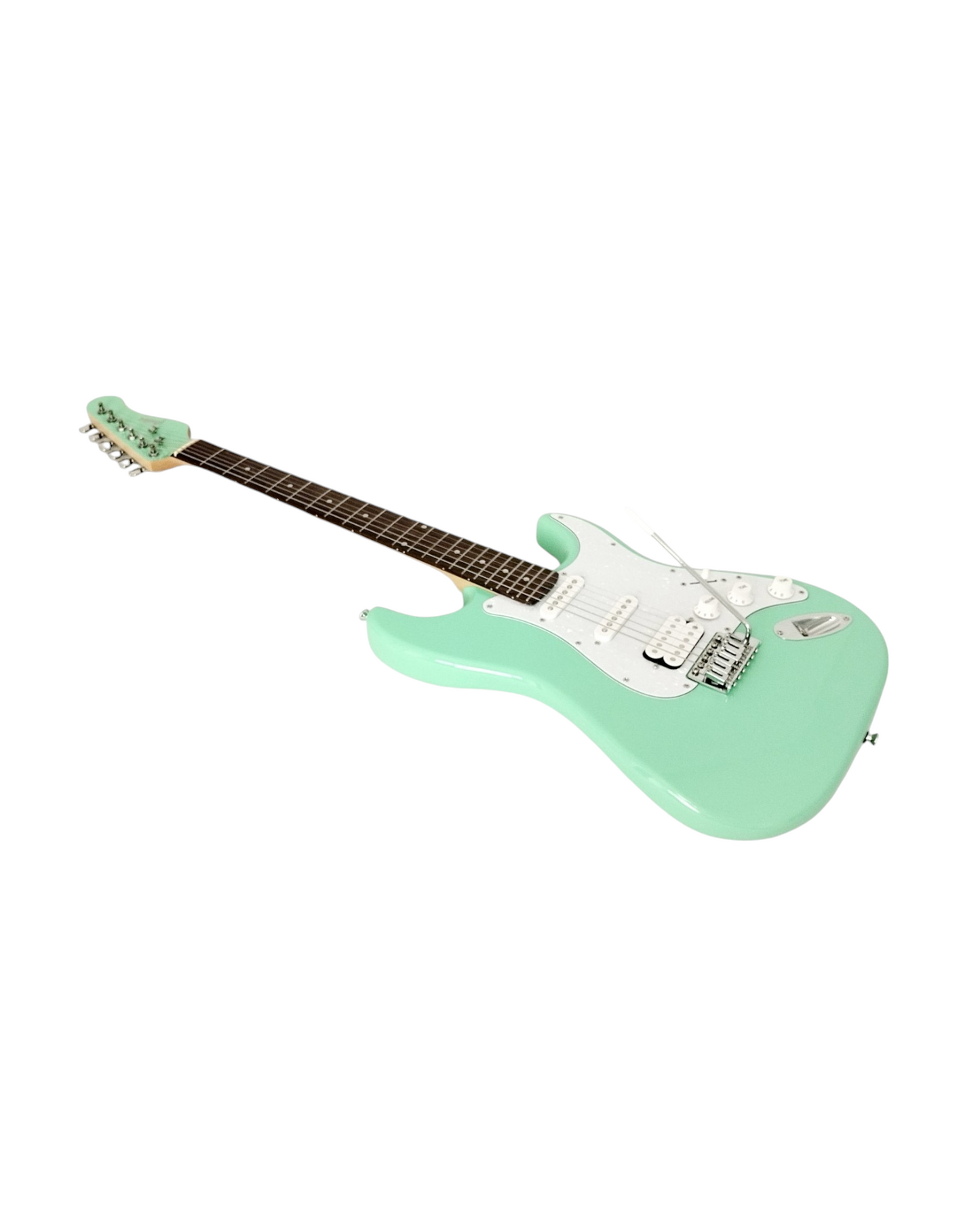 Haze E211 Surf Green HST Electric Guitar with Accessories + 10W Amp. (Optional)