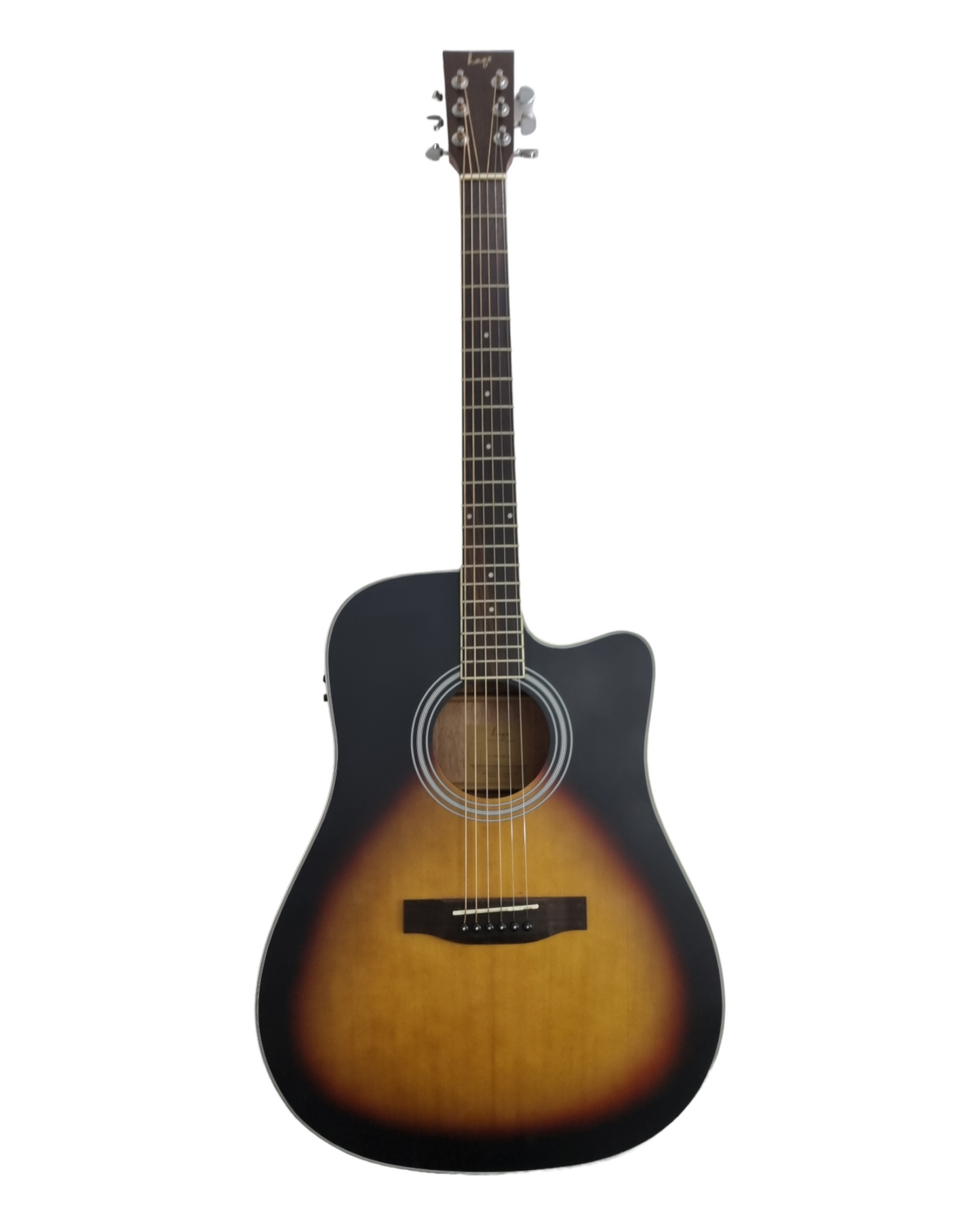 Haze Solid Spruce Built-In Pickups/Tuner Cutaway Acoustic Guitar - Sunburst CD60MCEQBS