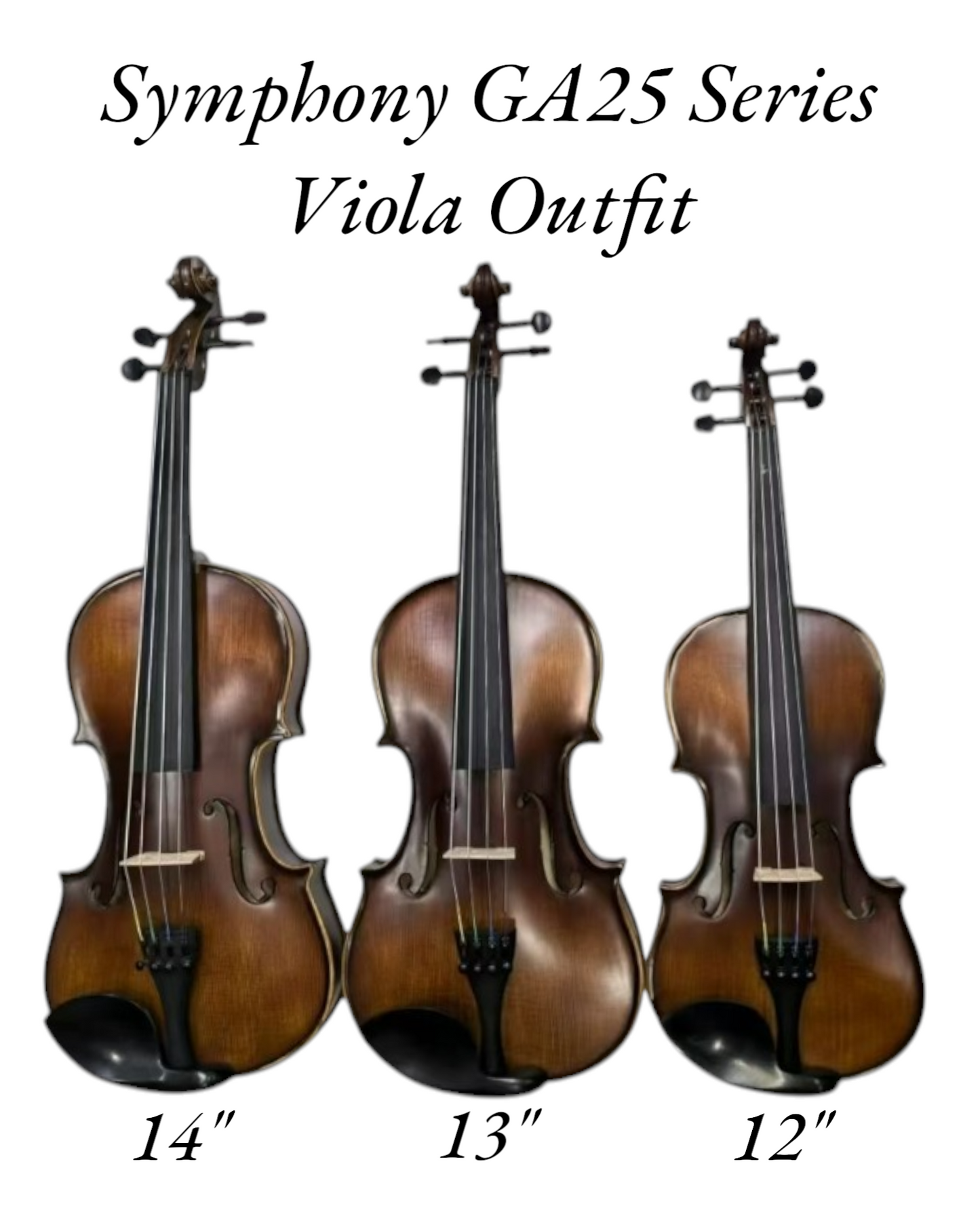 Symphony GA25 "Professional Series" Viola Outfit in 14", 13" and 12" Sizes