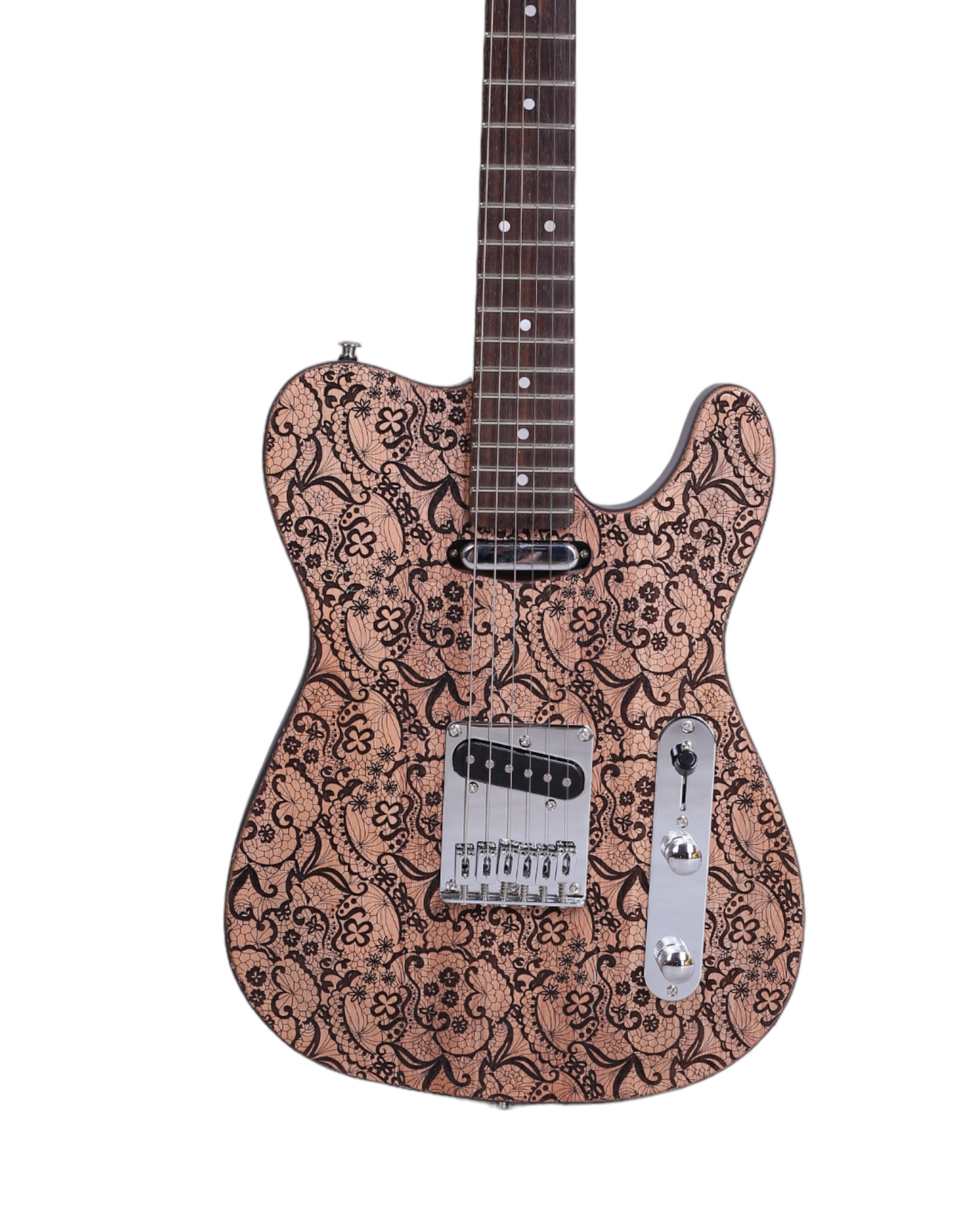 Haze Rosethorn Engraved Surface Mahogany Body Hard Maple Neck Laurel Fingerboard Poplar Strip on the Back TL19710 Electric Guitar