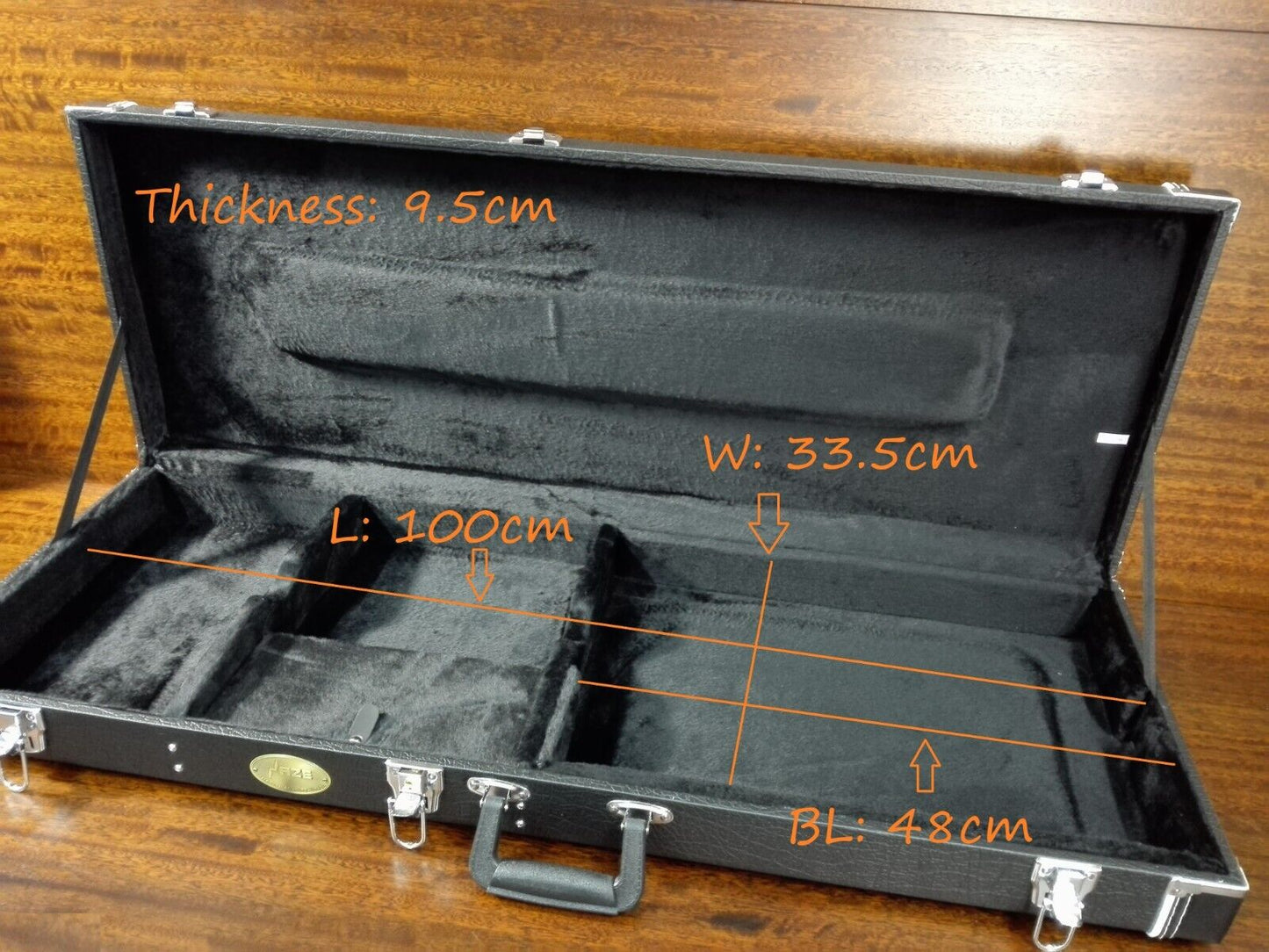 Haze Rectangle ST/TL/SG Electric Guitar Hard Case, Lockable w/Key, Black, HPAG19040STA