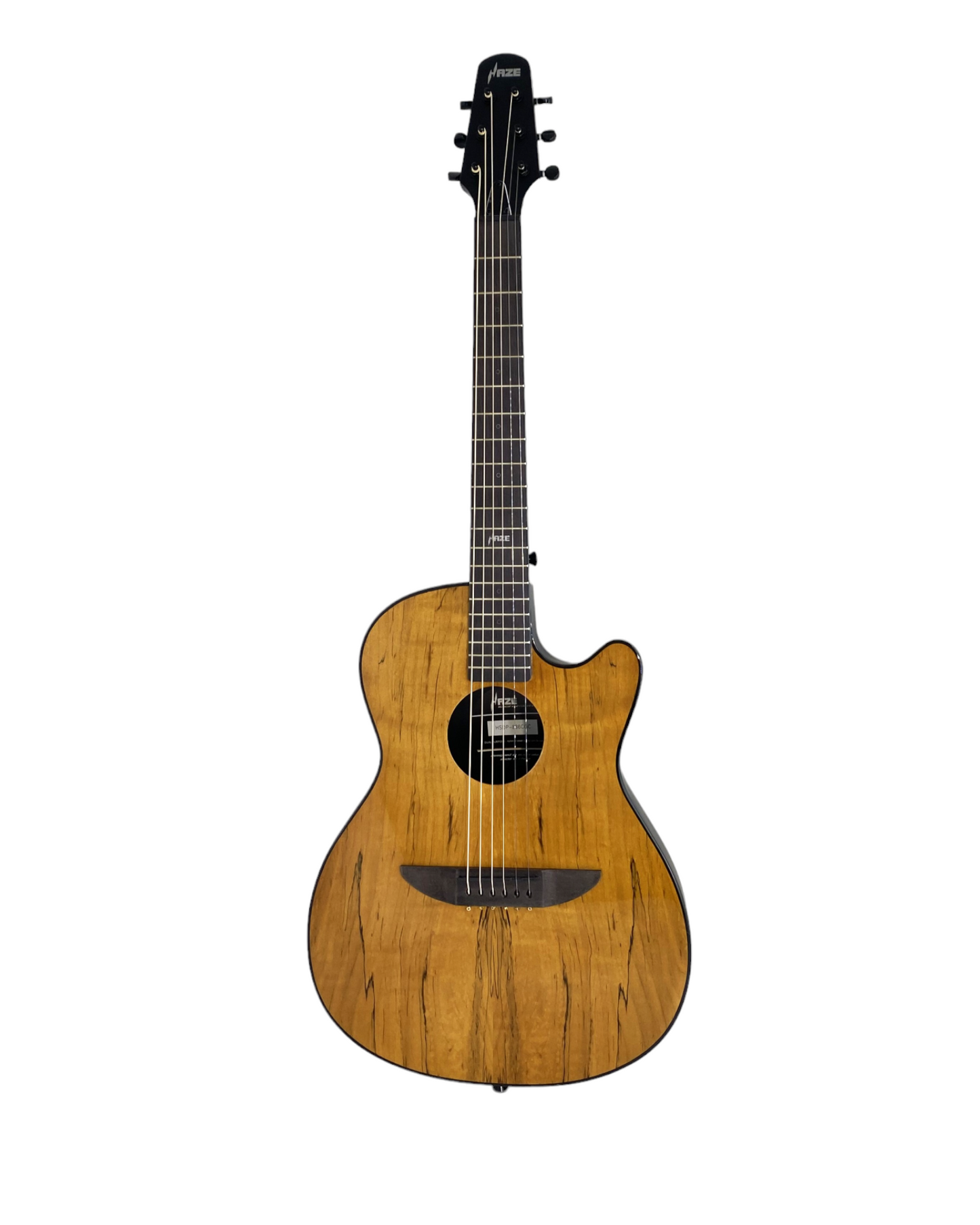 Haze HSDP836CGC Acoustic/Classical Guitar, Spalted Maple Veneer, Round-Back + Free Bag