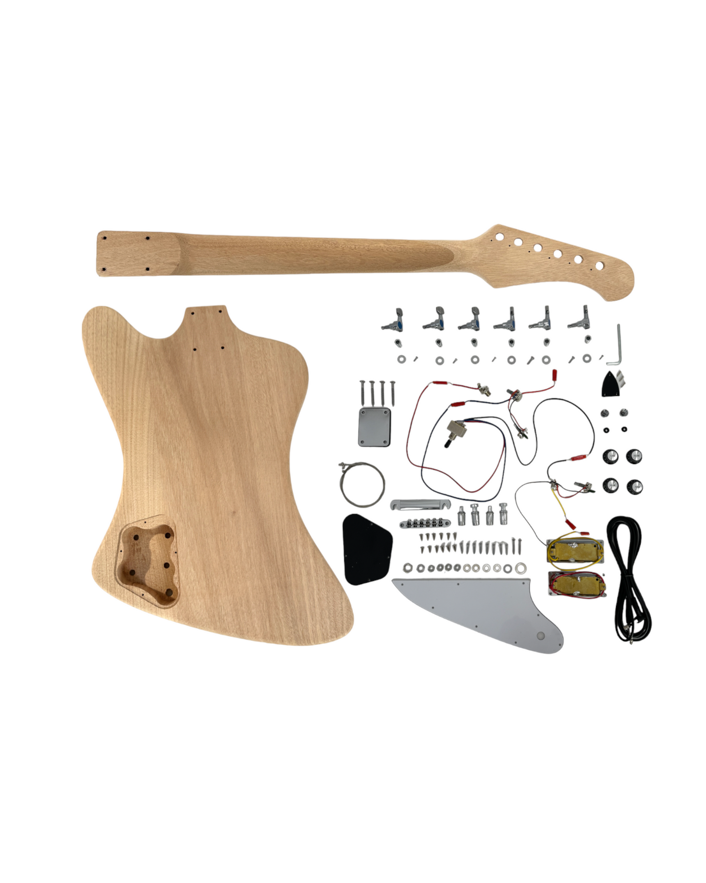 HSFB1930MDIY Solid Mahogany Body Electric Guitar DIY Kit, Tuner, 3 picks, No-Soldering, H-H
