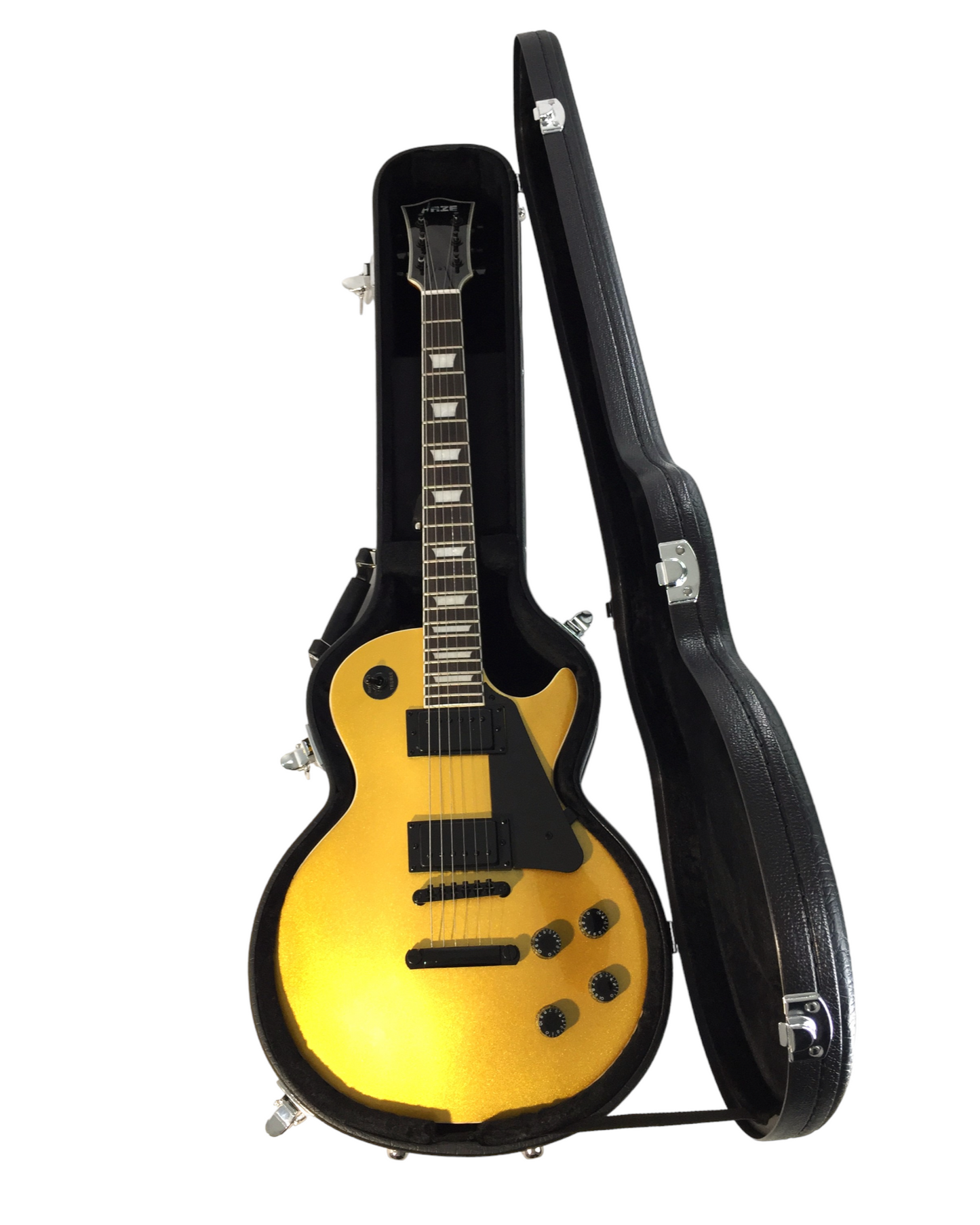 Haze Single-Cut Solid Arched Mahogany Maple Neck HLP Electric Guitar - Gold HSGS91988GD