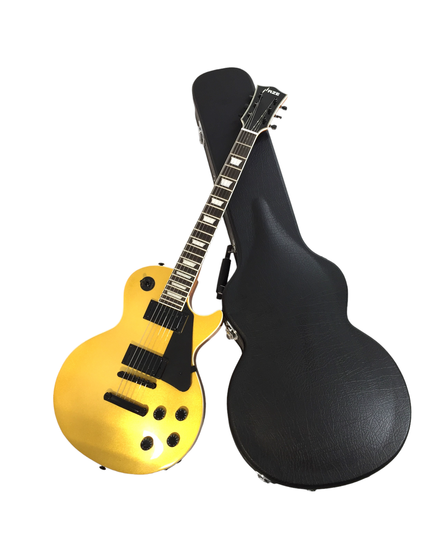 Haze Single-Cut Solid Arched Mahogany Maple Neck HLP Electric Guitar - Gold HSGS91988GD