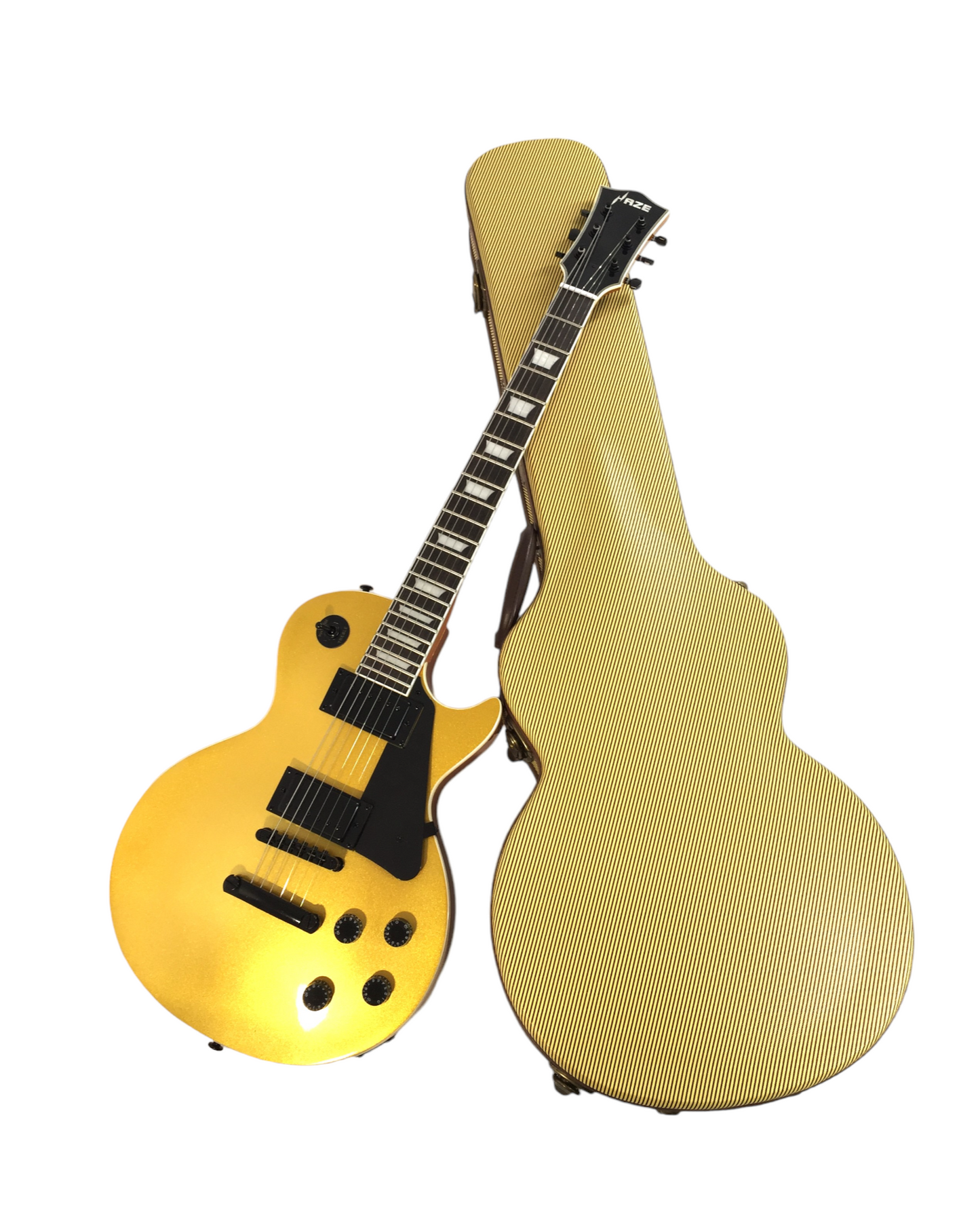 Haze Single-Cut Solid Arched Mahogany Maple Neck HLP Electric Guitar - Gold HSGS91988GD
