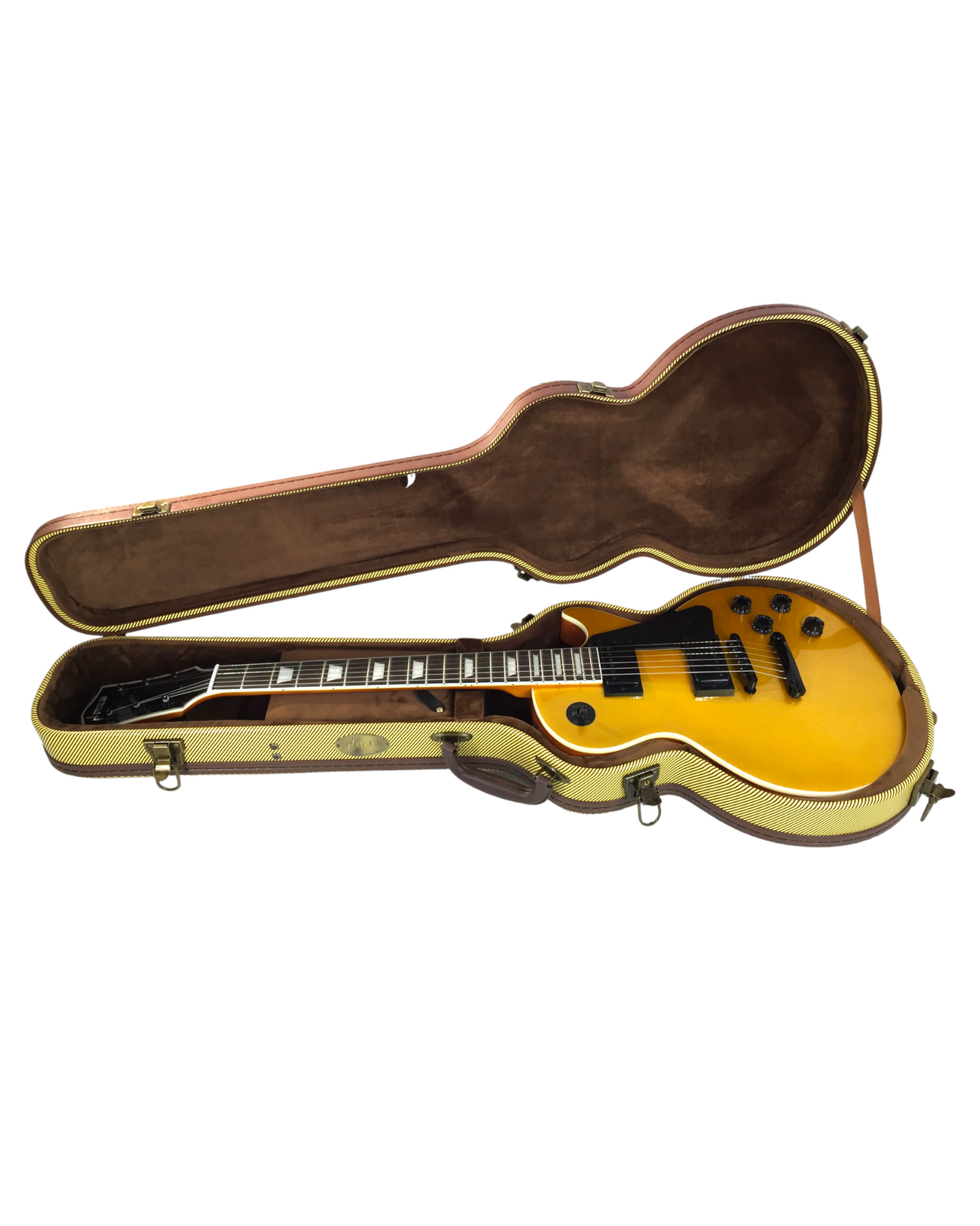 Haze Single-Cut Solid Arched Mahogany Maple Neck HLP Electric Guitar - Gold HSGS91988GD