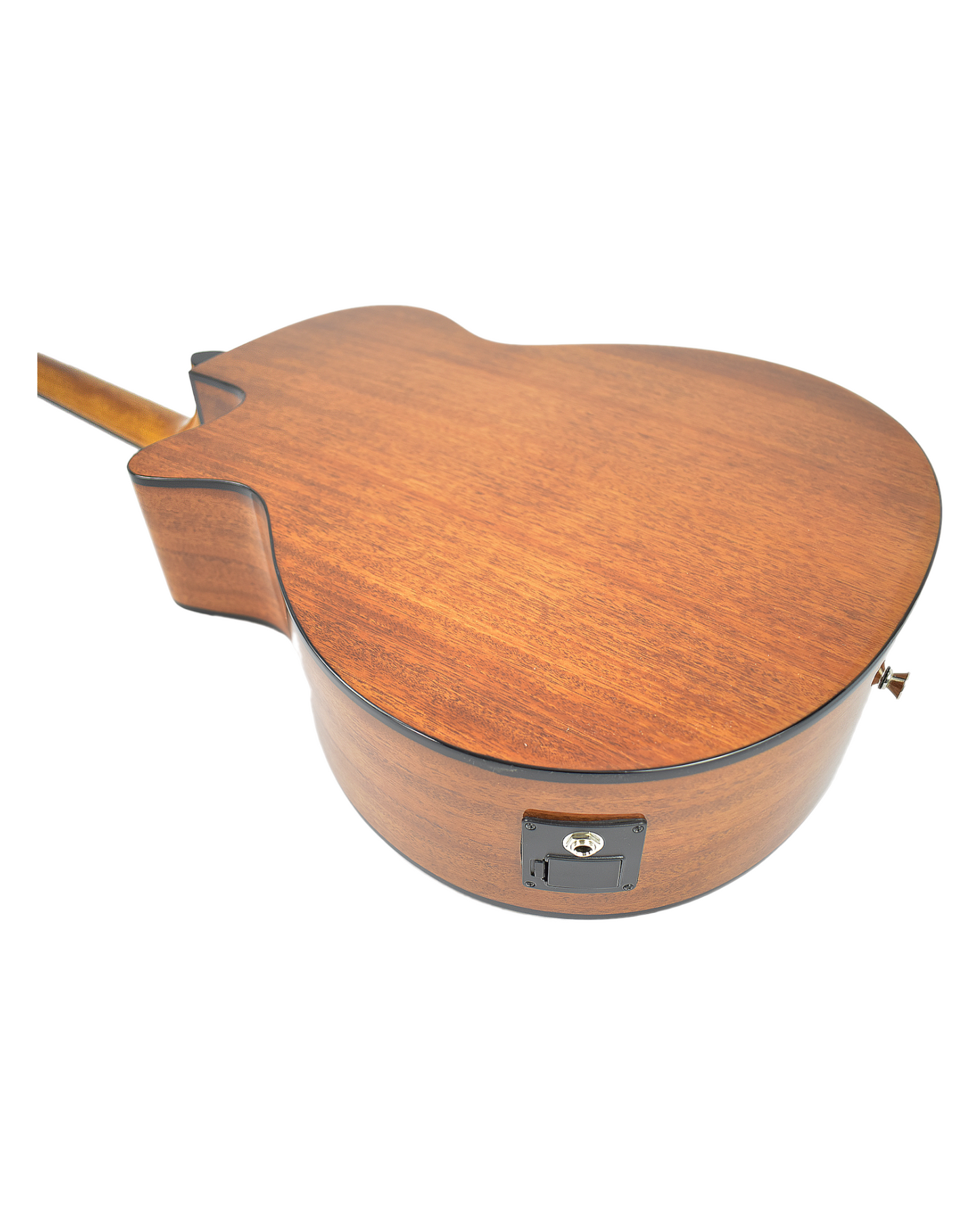 Caraya HSGYPSYCEQGC Spalted Spruce Built-In Pickups/Tuner OM Cutaway Acoustic Guitar - Natural