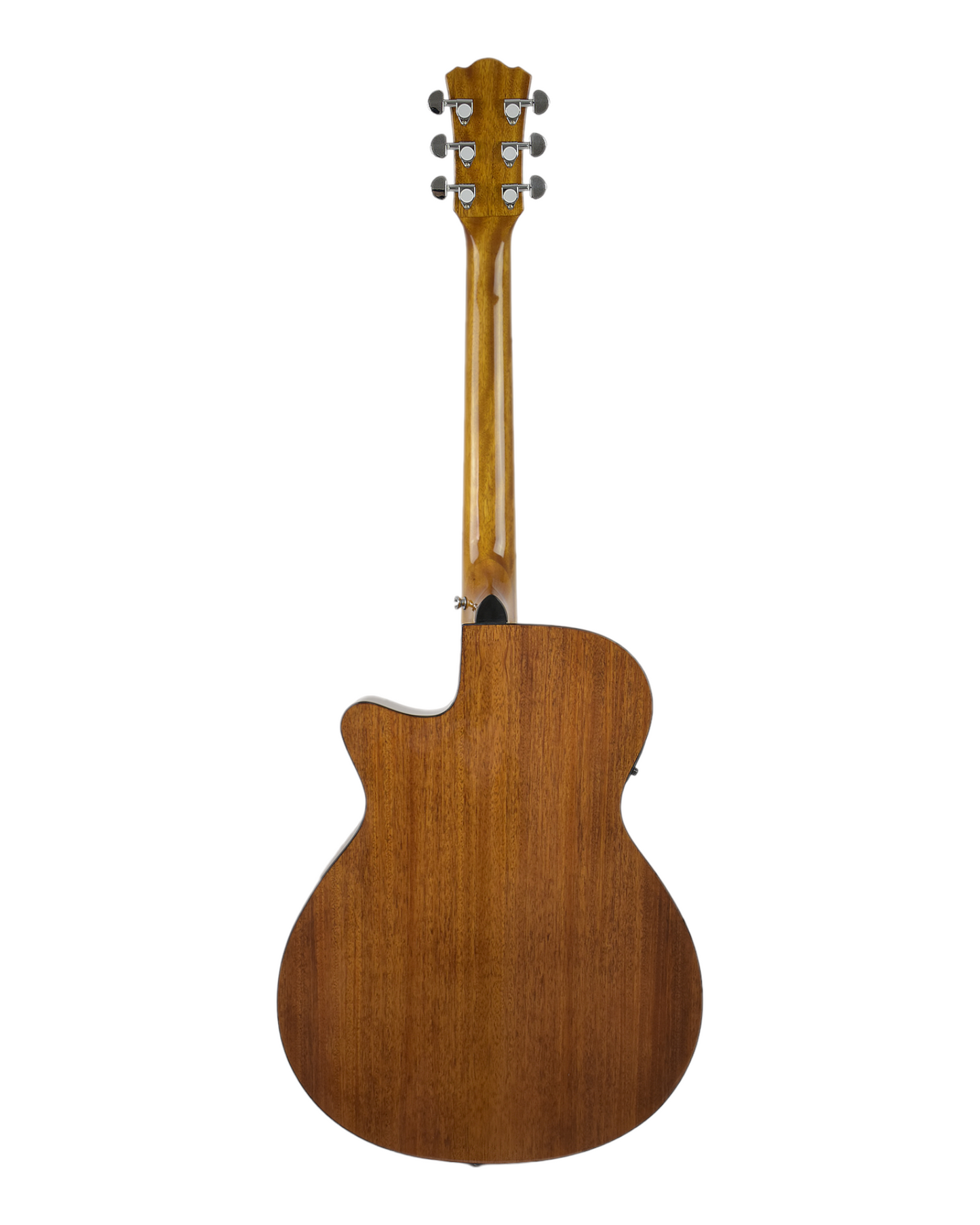 Caraya HSGYPSYCEQGC Spalted Spruce Built-In Pickups/Tuner OM Cutaway Acoustic Guitar - Natural