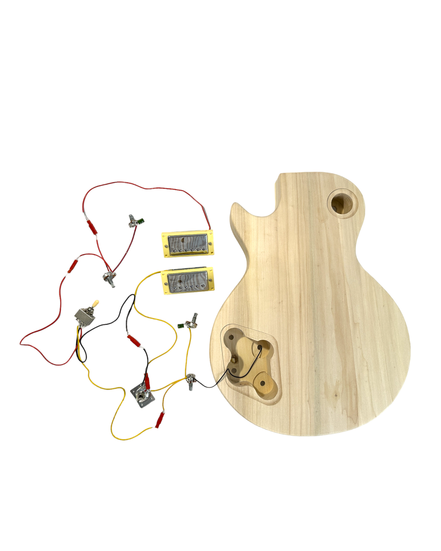 HSLPP19380BDIY LP Solid Basswood Body Electric Guitar DIY Kit, No-Soldering, Silver Hardware with set neck