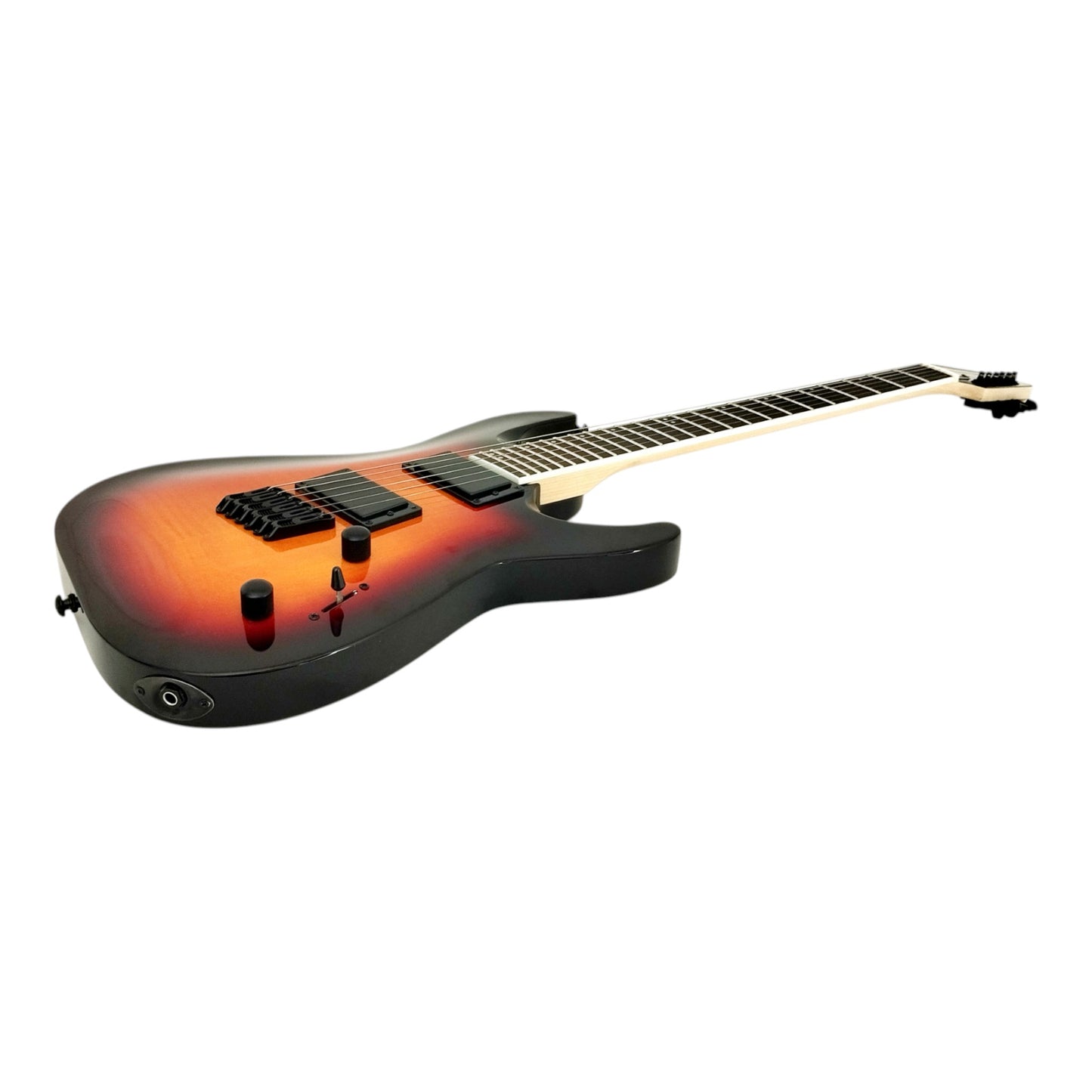 Haze 6FF Vintageburst 6-String Fanned Fret Electric Guitar with Active Humbuckers