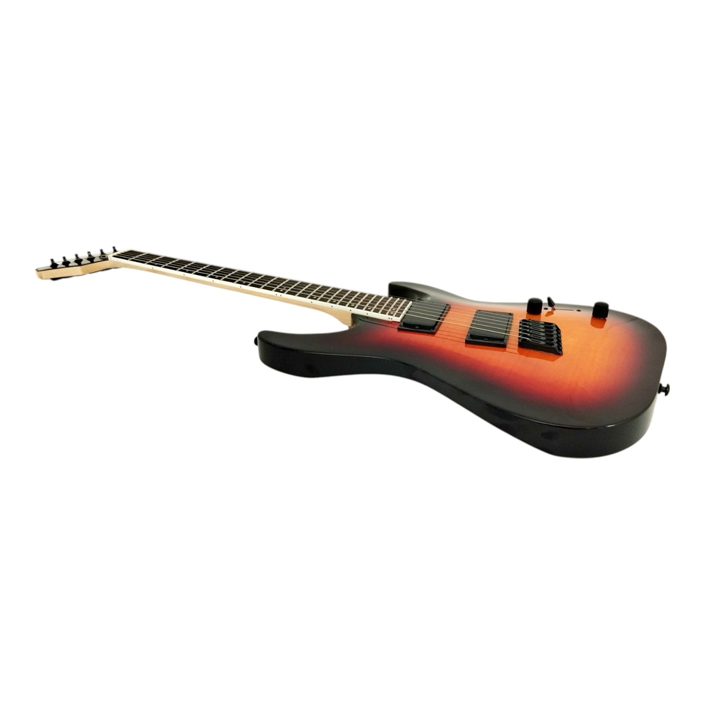 Haze 6FF Vintageburst 6-String Fanned Fret Electric Guitar with Active Humbuckers