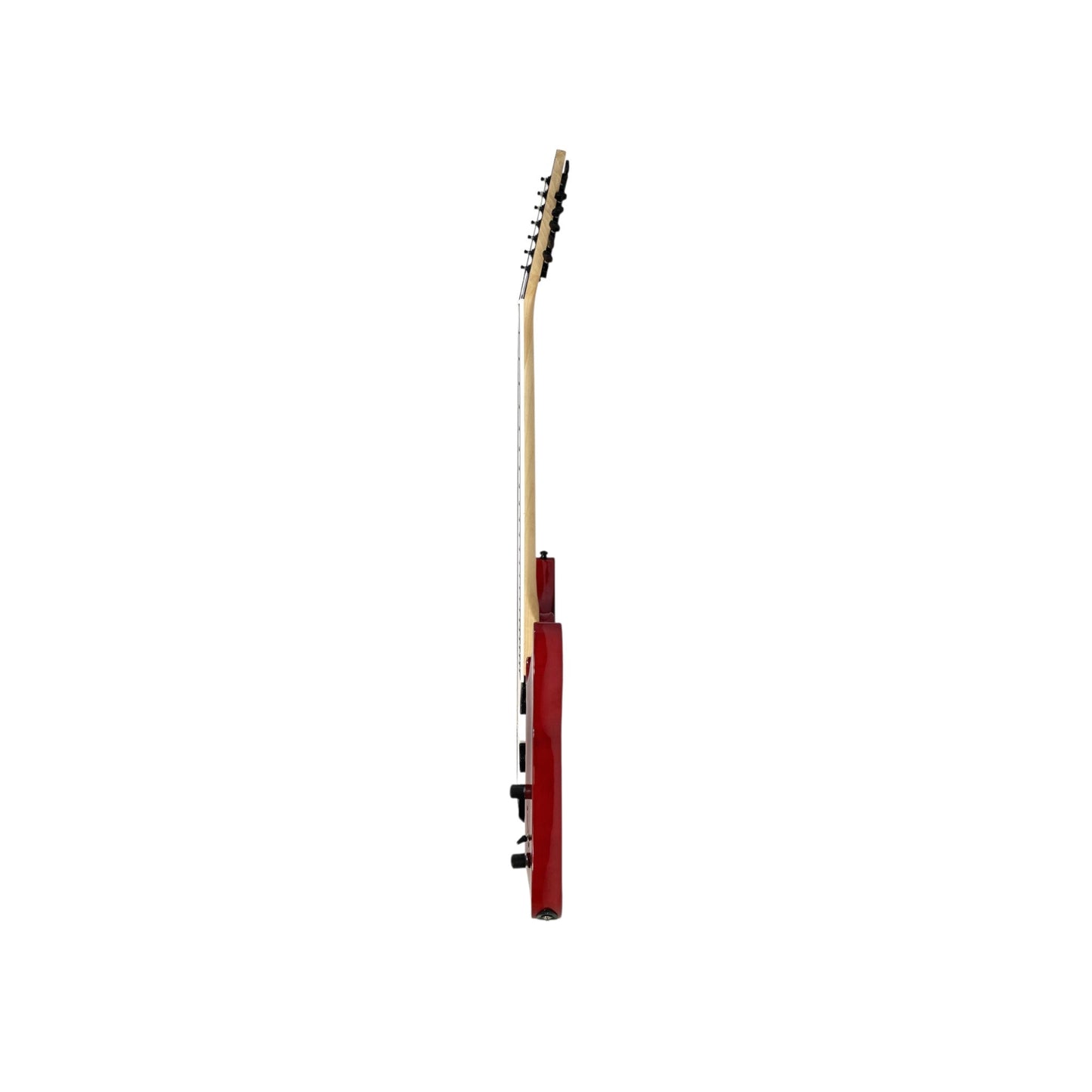 Haze 7FF Dark Cherry 7-String Fanned Fret Electric Guitar with Active Humbuckers
