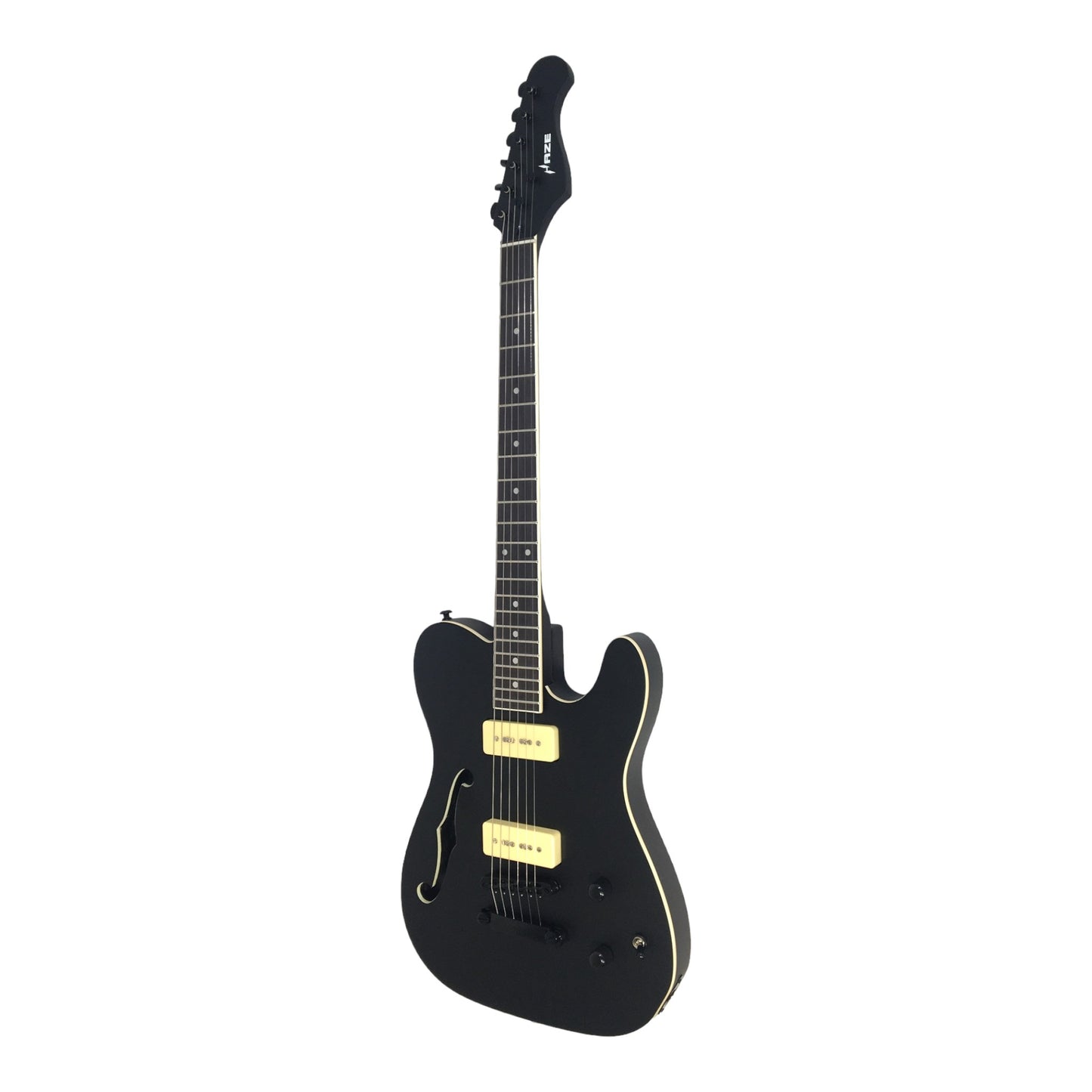 Haze HSE501BK "Midnight Muse" Semi-Hollow Electric Guitar with M-90 Pickups