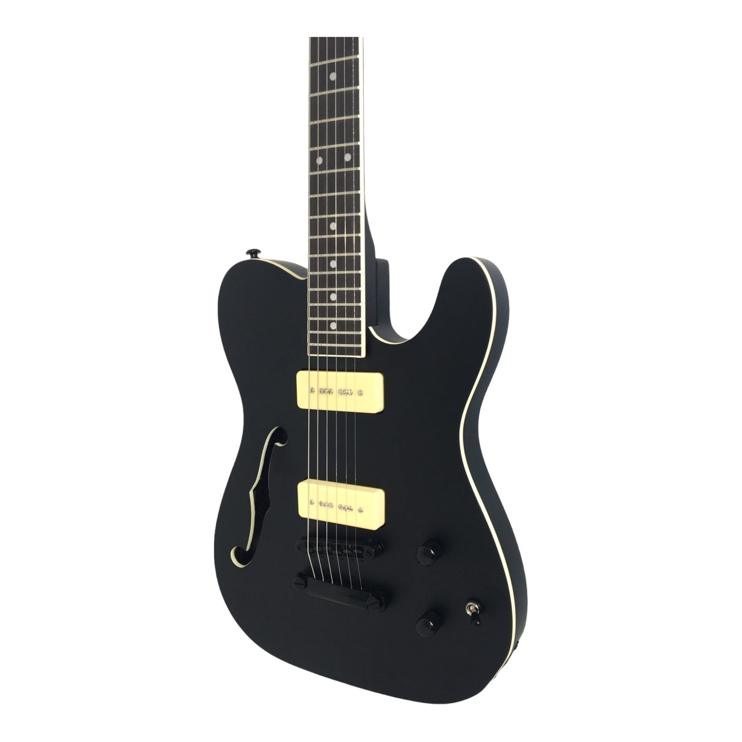 Haze HSE501BK "Midnight Muse" Semi-Hollow Electric Guitar with M-90 Pickups