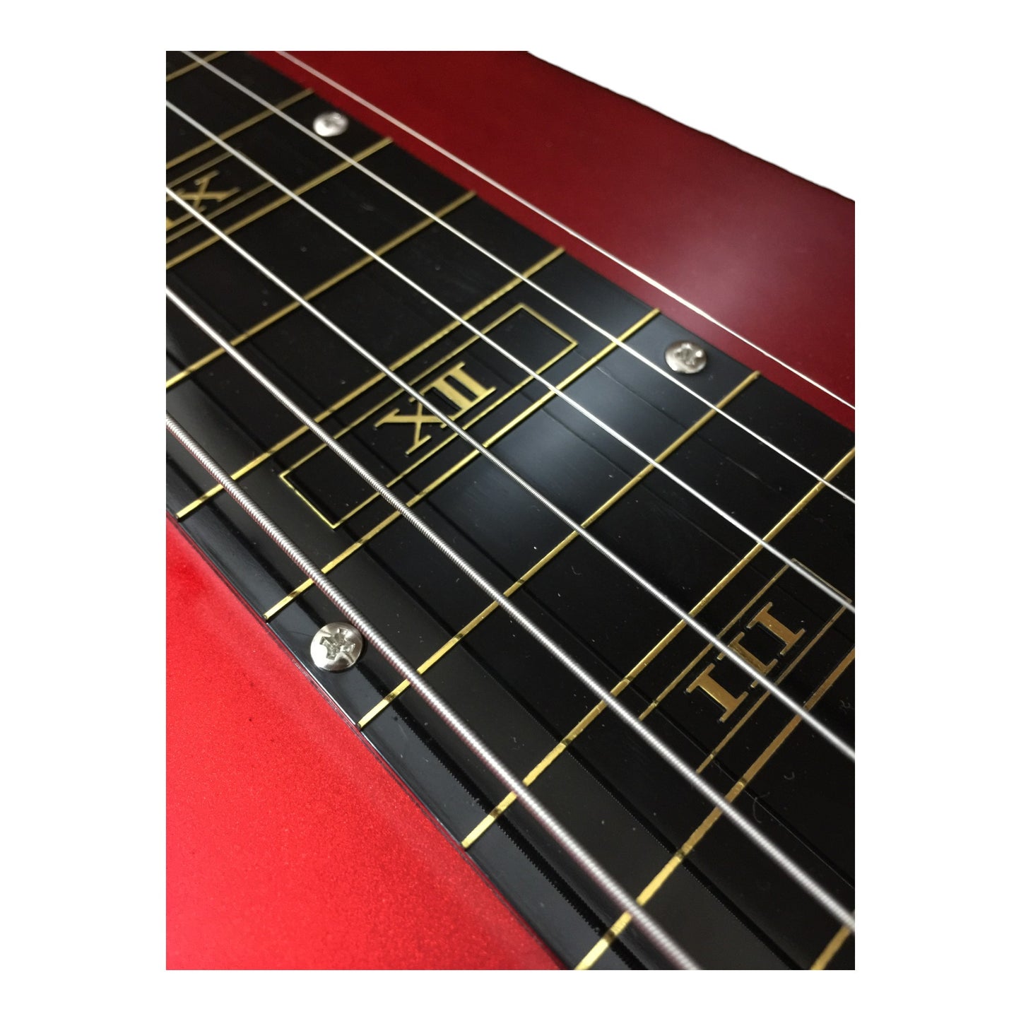 Haze HSLT1930 Metallic Red Lap Steel Electric Guitar + 10W Amp. (Optional)