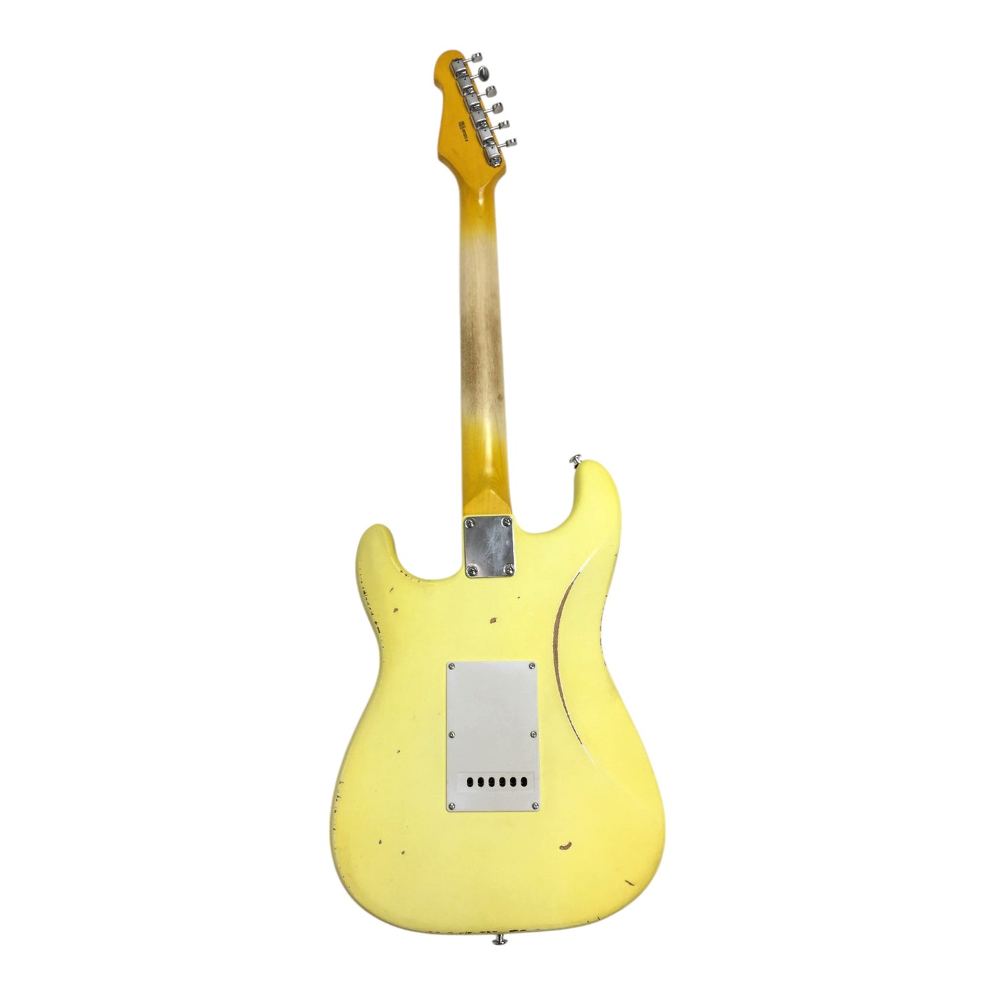 Haze HSVT Daffodil Yellow Relic Electric Guitar with Scalloped Fretboard